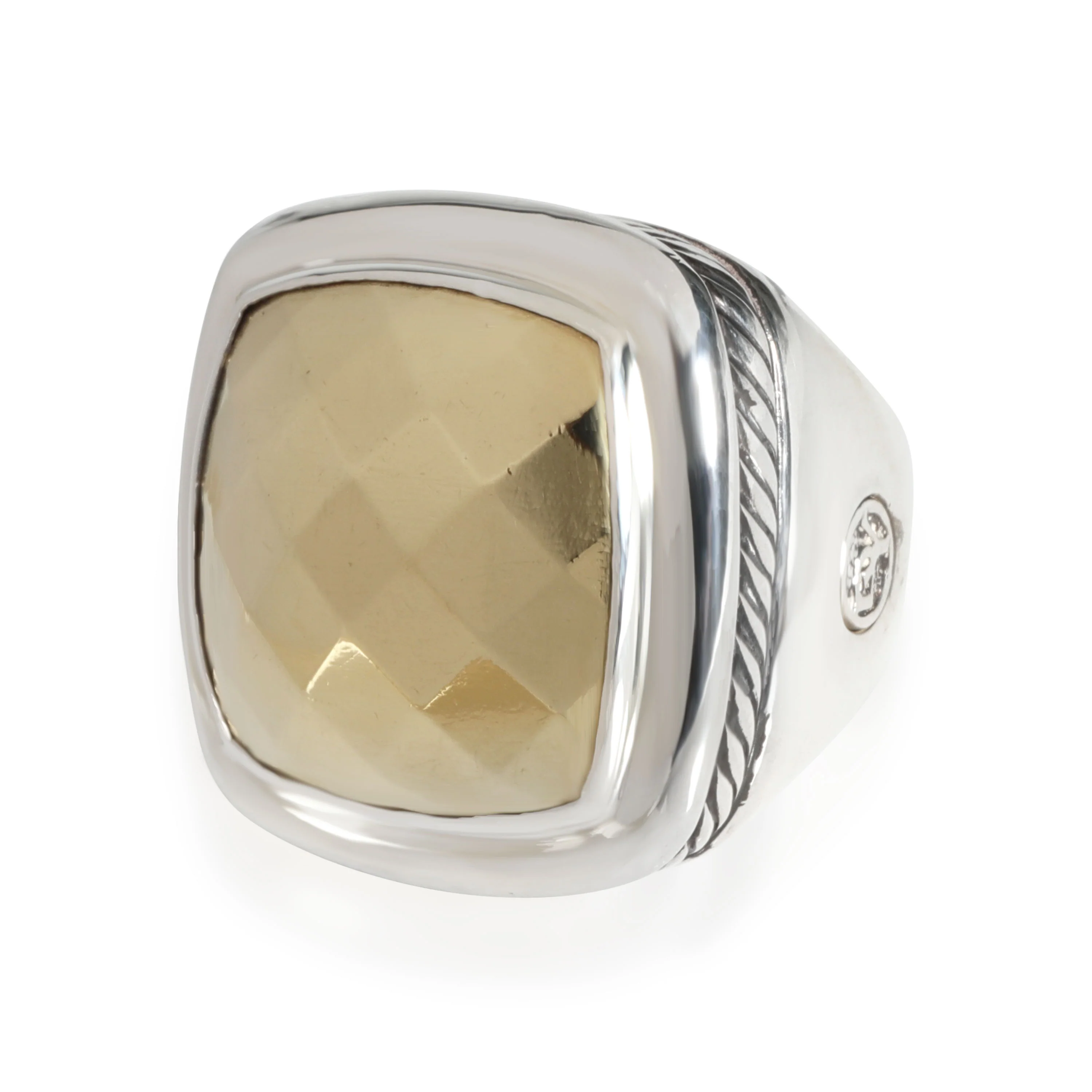 David Yurman Albion Faceted Gold Top Ring in 1/4 18k Yellow Gold/Sterling Silver - Image 2