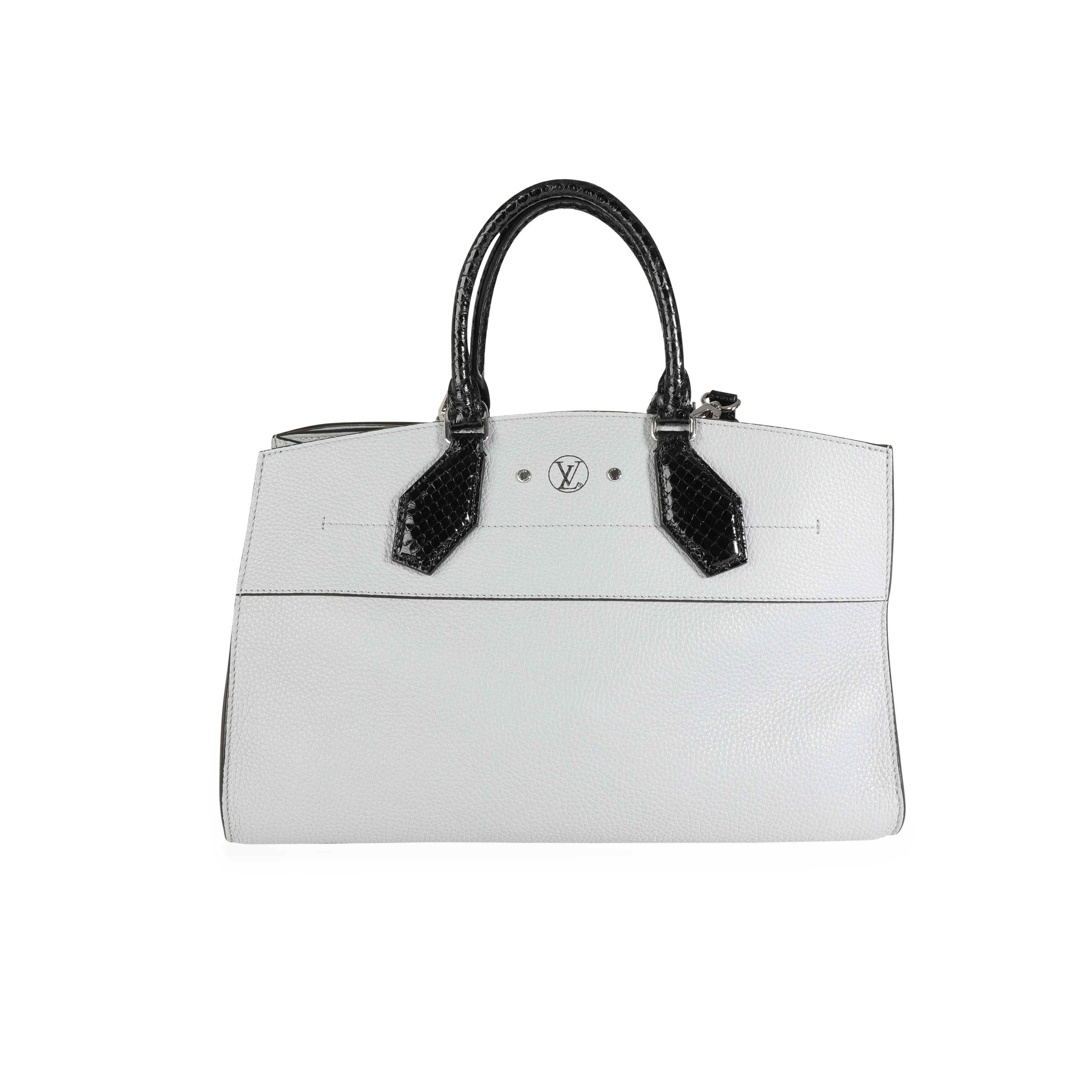 Louis Vuitton Gray Calf Leather & Black Python City Steamer Souple EW - Image 3