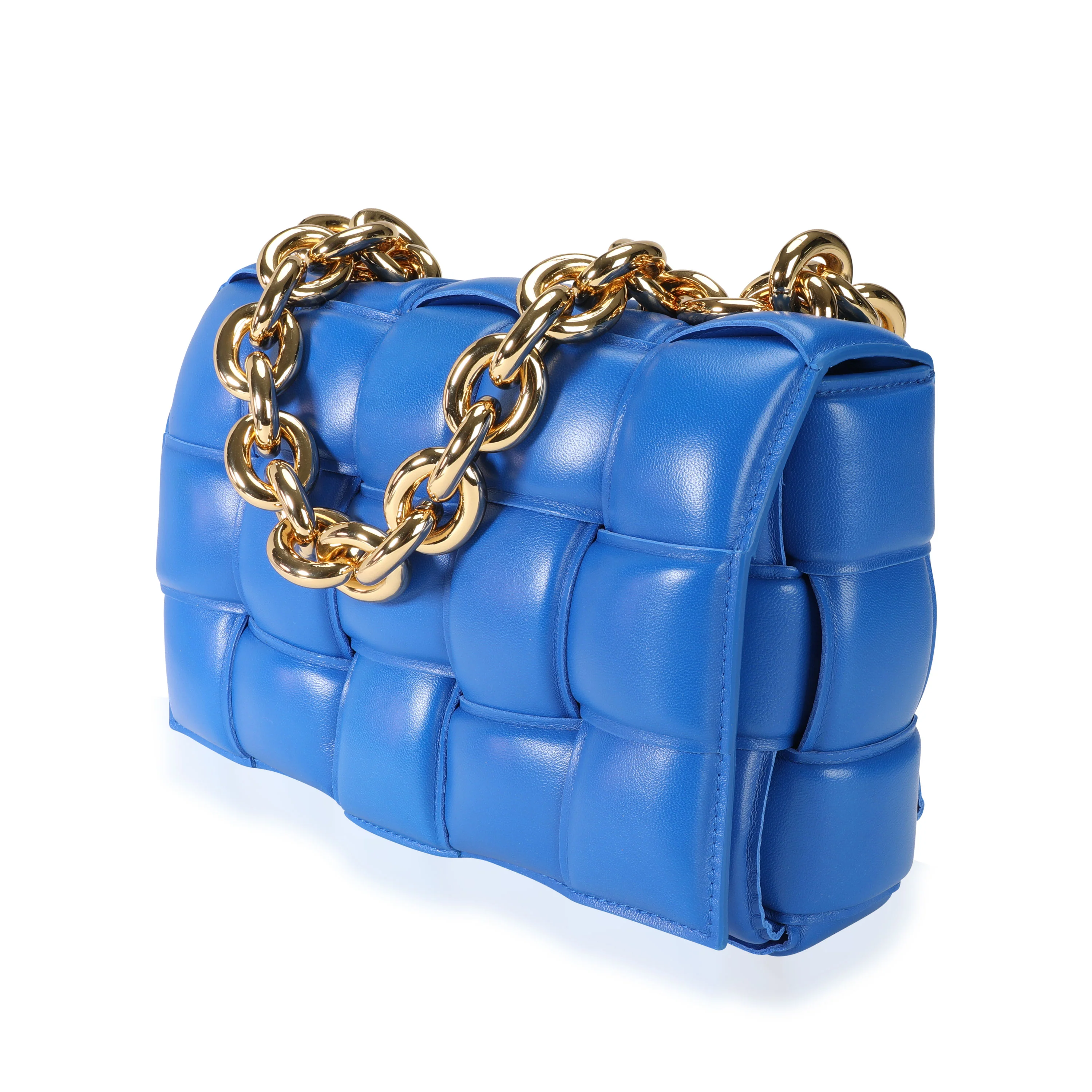 Bottega Veneta Cobalt Maxi Intrecciato Leather Chain Cassette Bag - Image 2