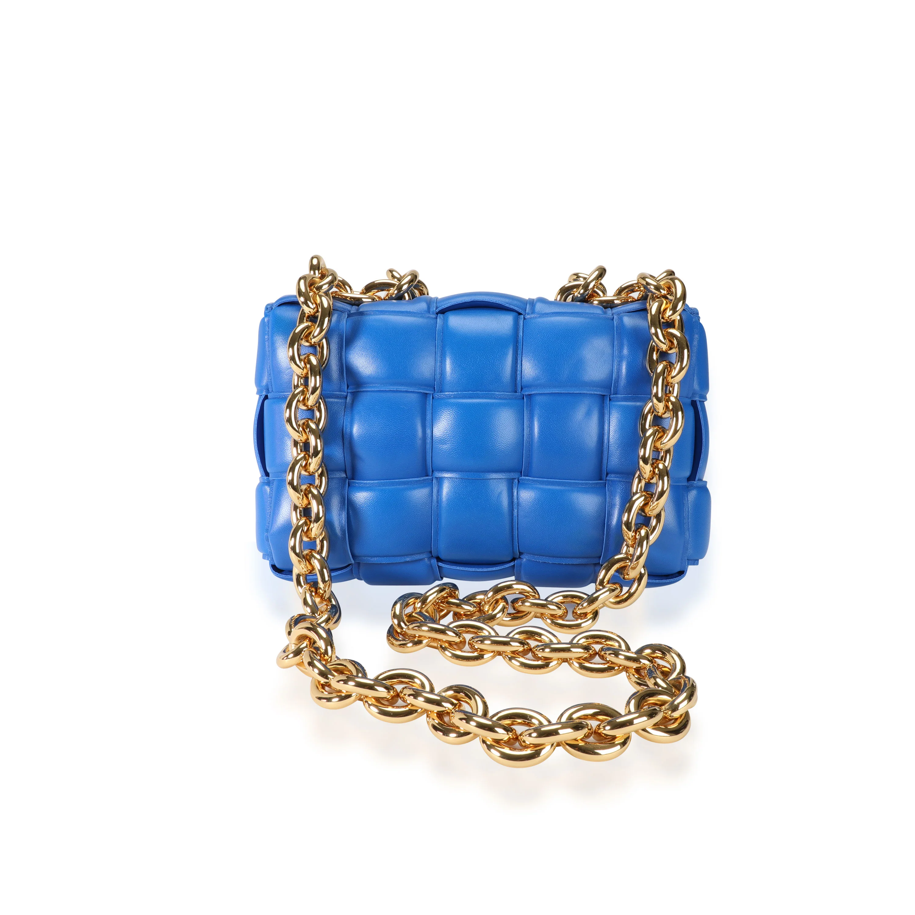 Bottega Veneta Cobalt Maxi Intrecciato Leather Chain Cassette Bag - Image 3