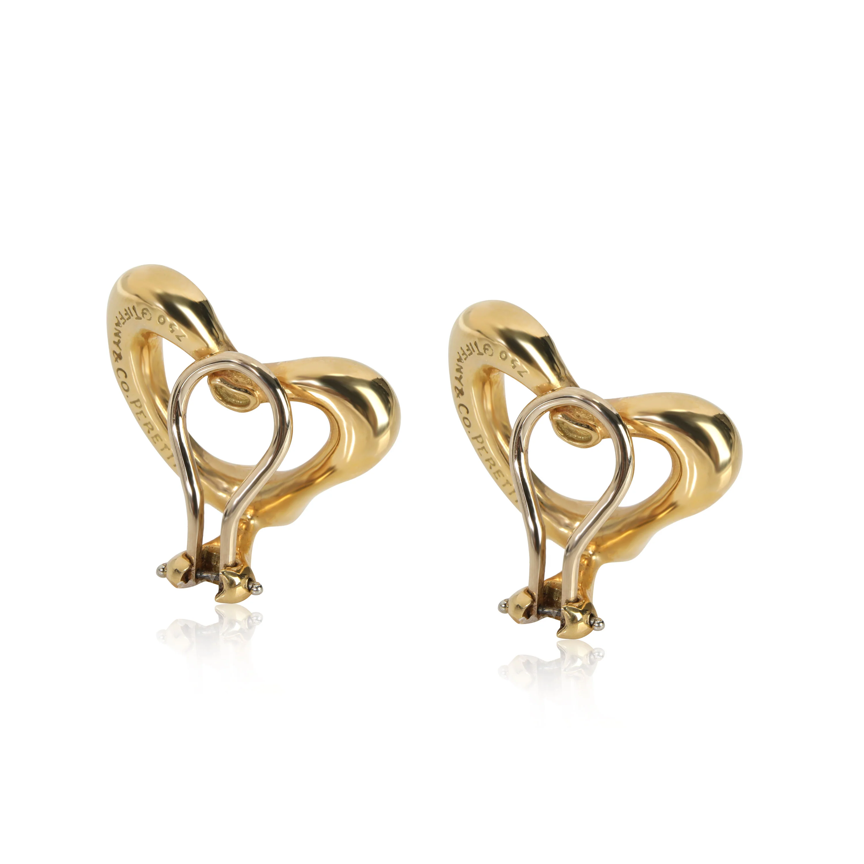 Tiffany & Co. Elsa Peretti Open Heart Clip On Earrings in 18kt Yellow Gold - Image 3