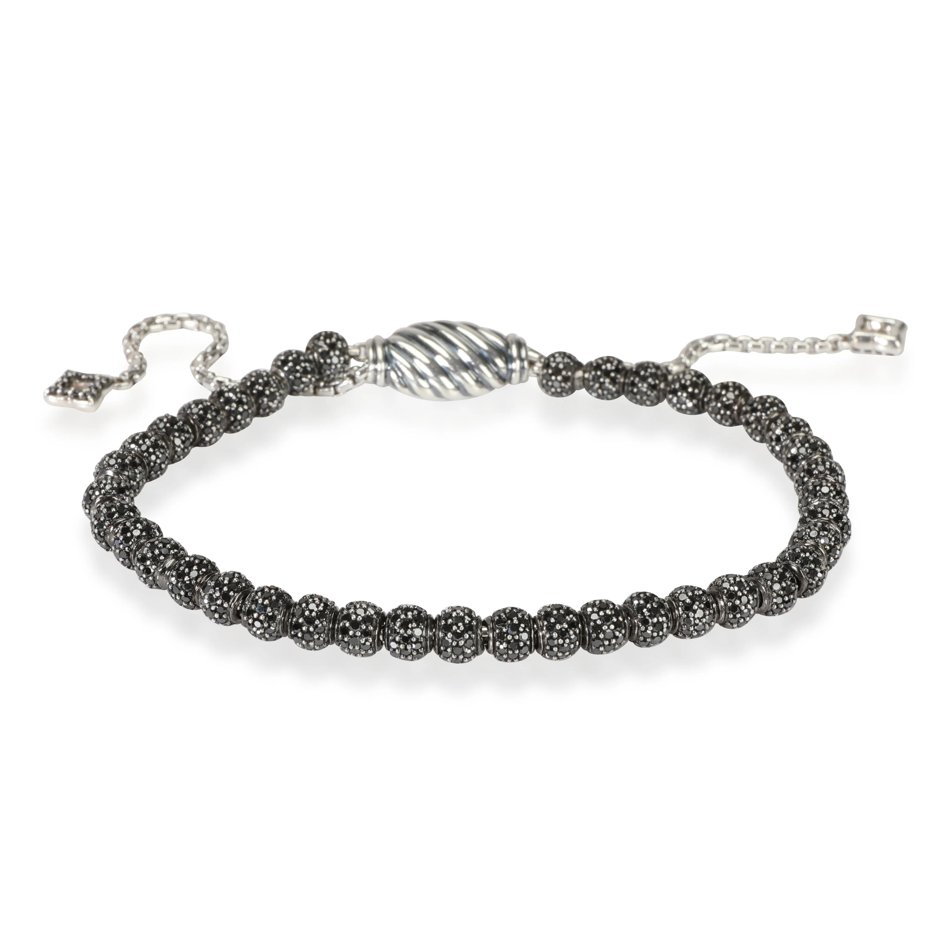 David Yurman Spiritual Beads Diamond Bracelet in Sterling Silver 5 CTW