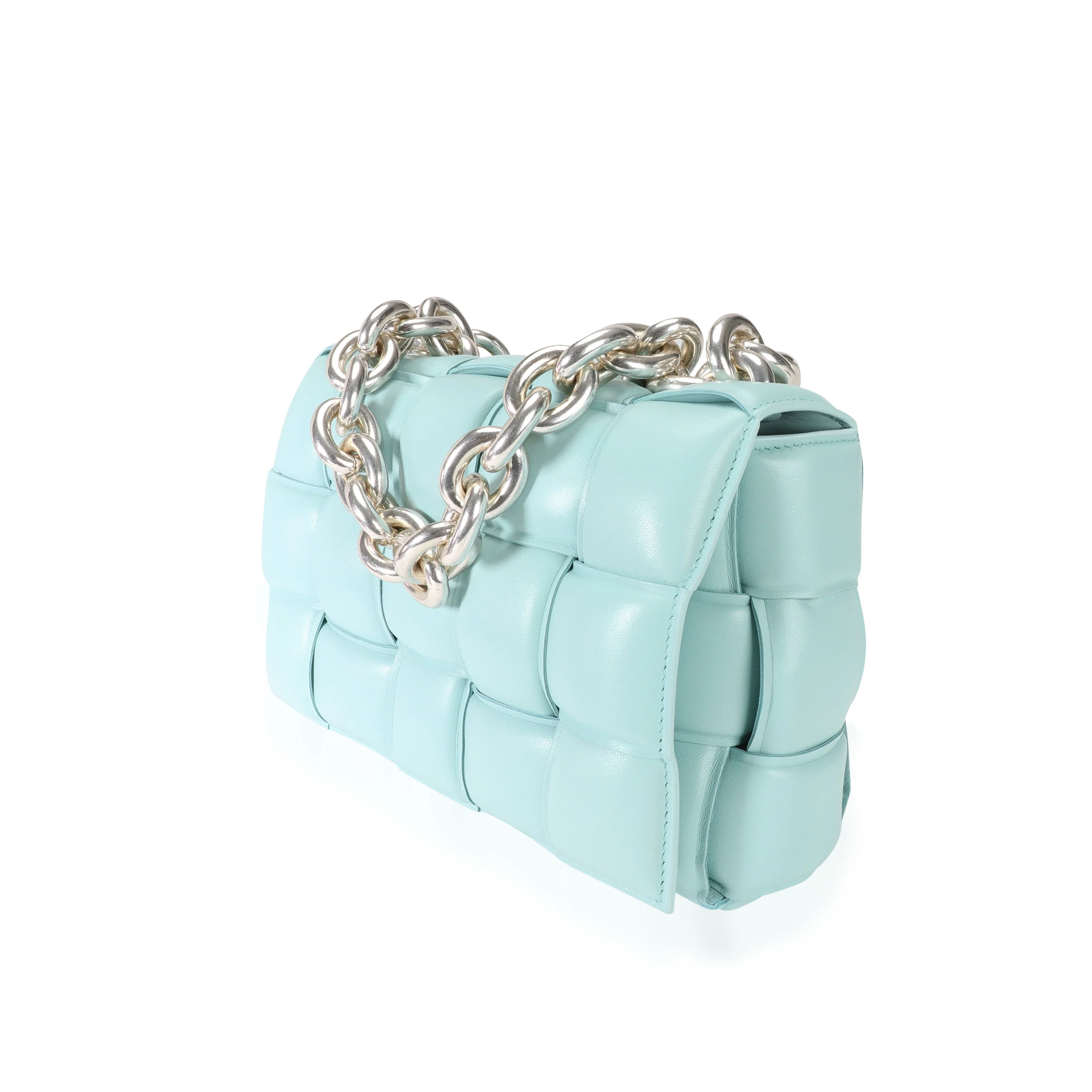 Spearmint Maxi Intrecciato Leather Chain Cassette Bag - Image 2