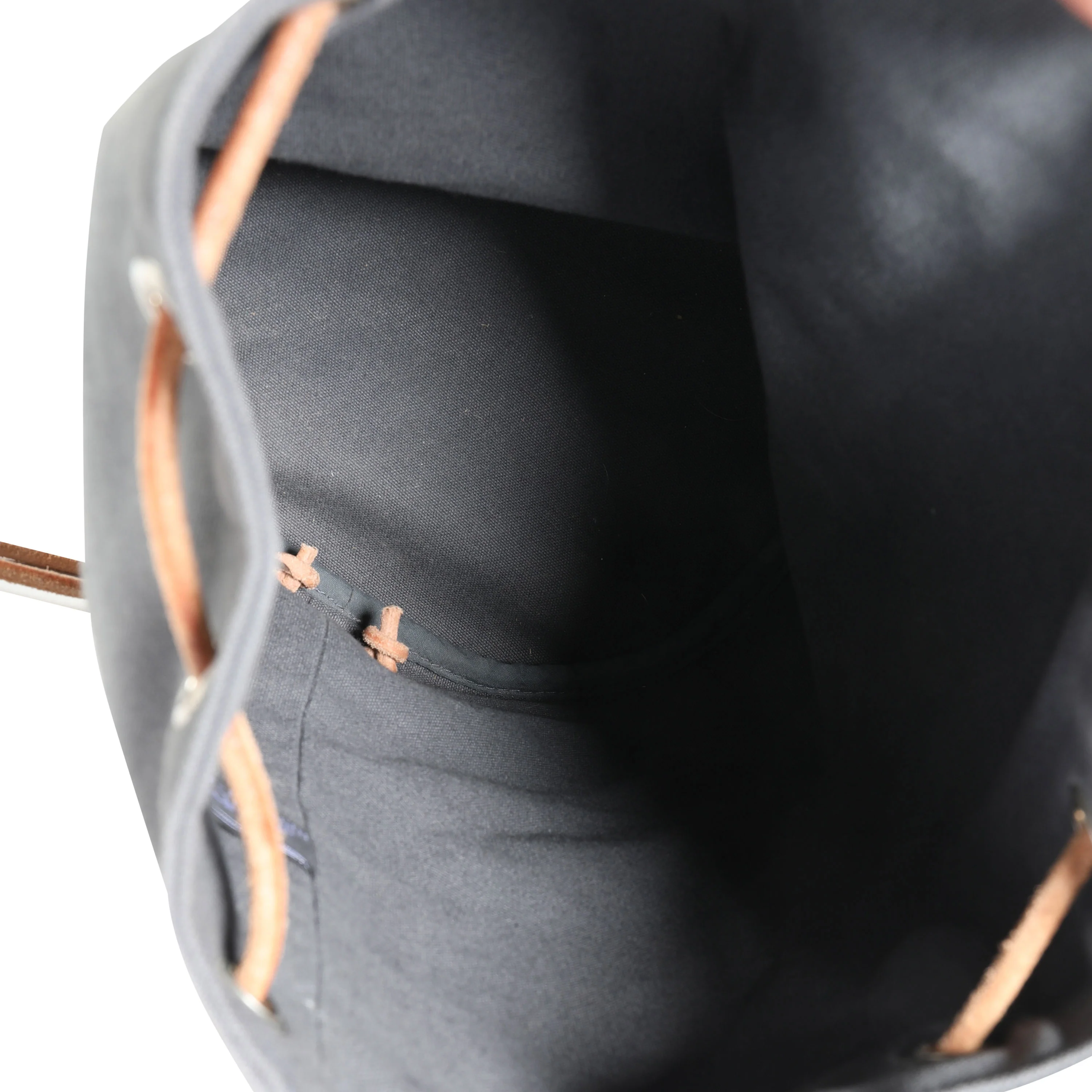 Gray Canvas Polochon Mimile Drawstring Bucket Bag Backpack PHW - Image 6