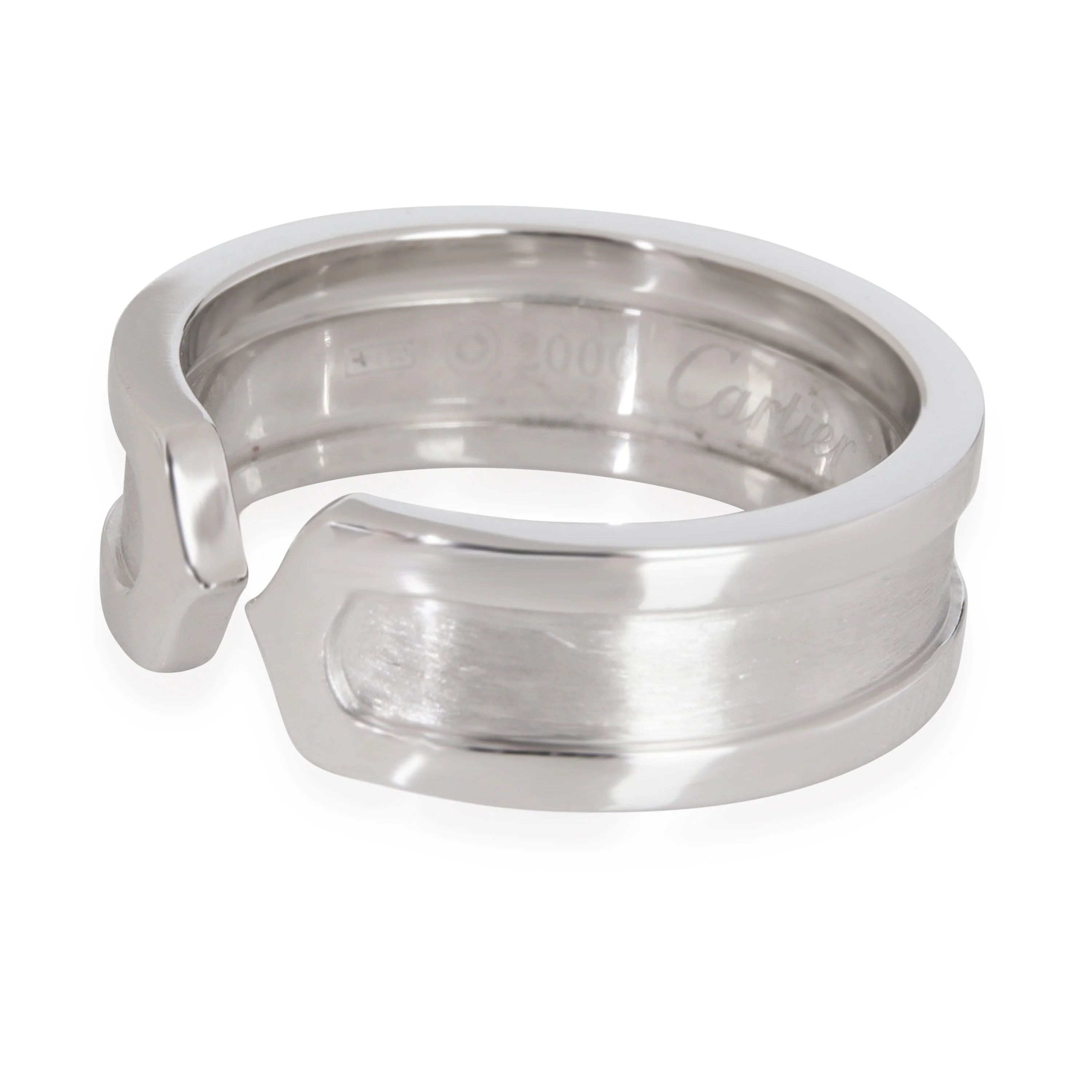 C De Cartier Band in 18K White Gold with Brushed Gold Center - Image 2