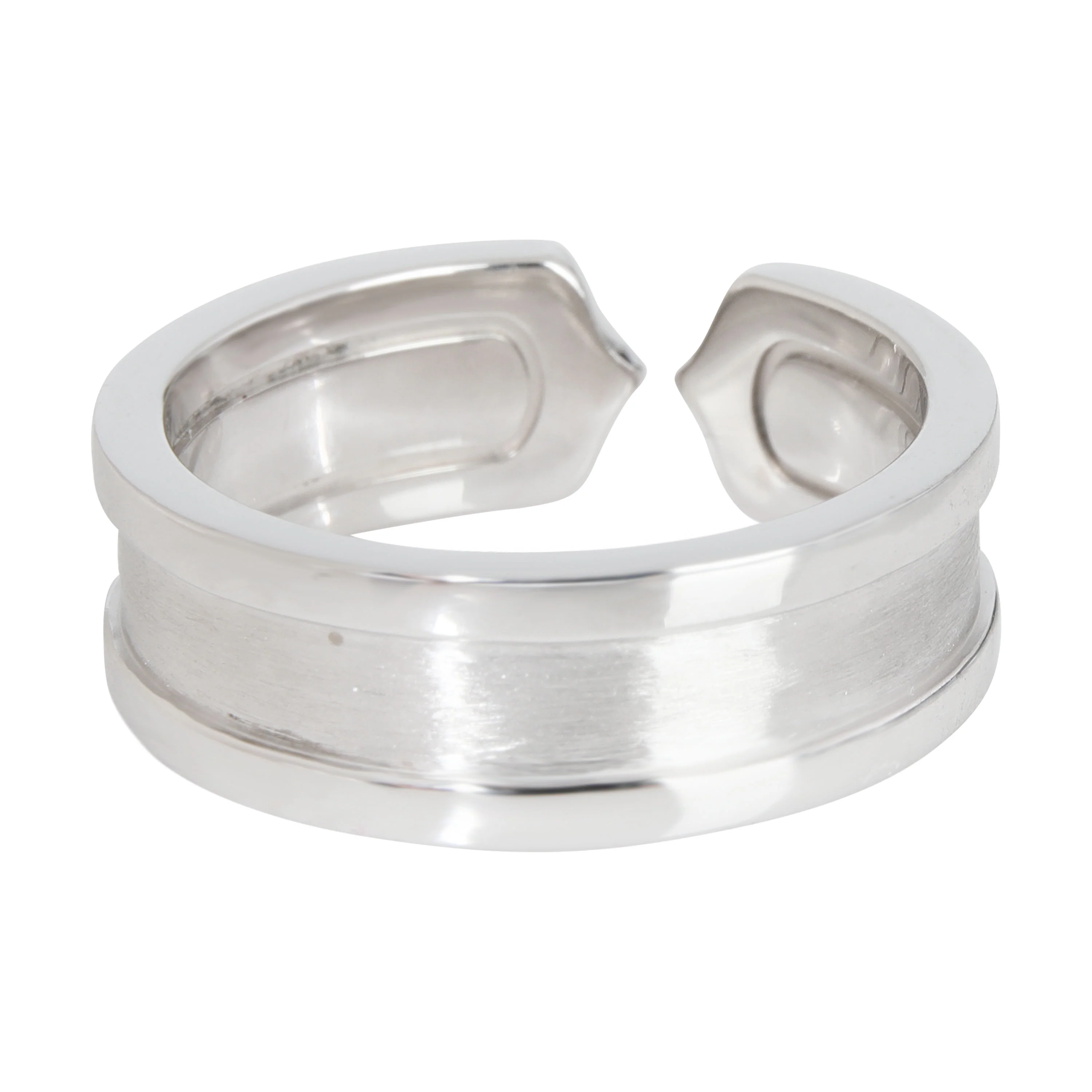 C De Cartier Band in 18K White Gold with Brushed Gold Center - Image 3