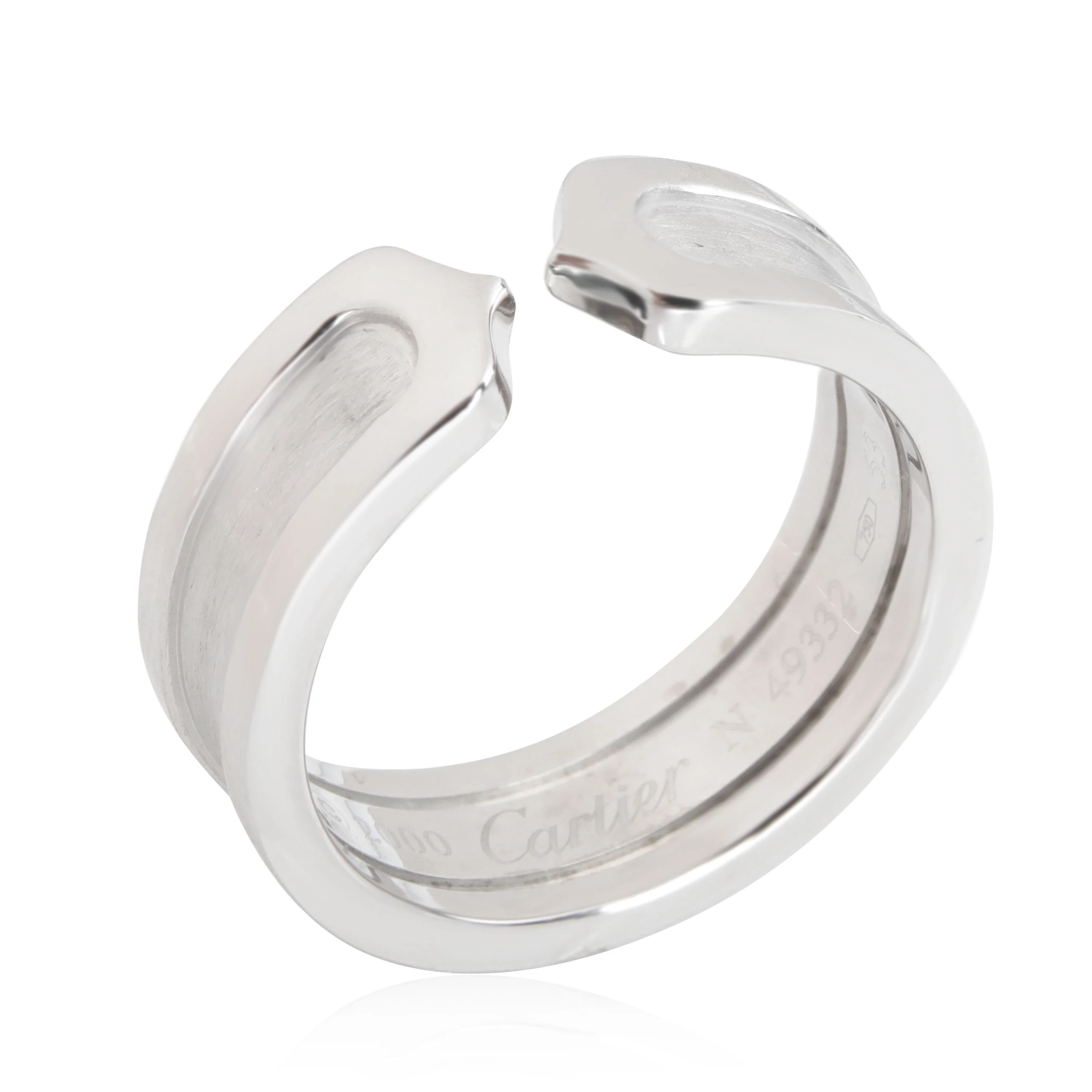 C De Cartier Band in 18K White Gold with Brushed Gold Center - Image 5