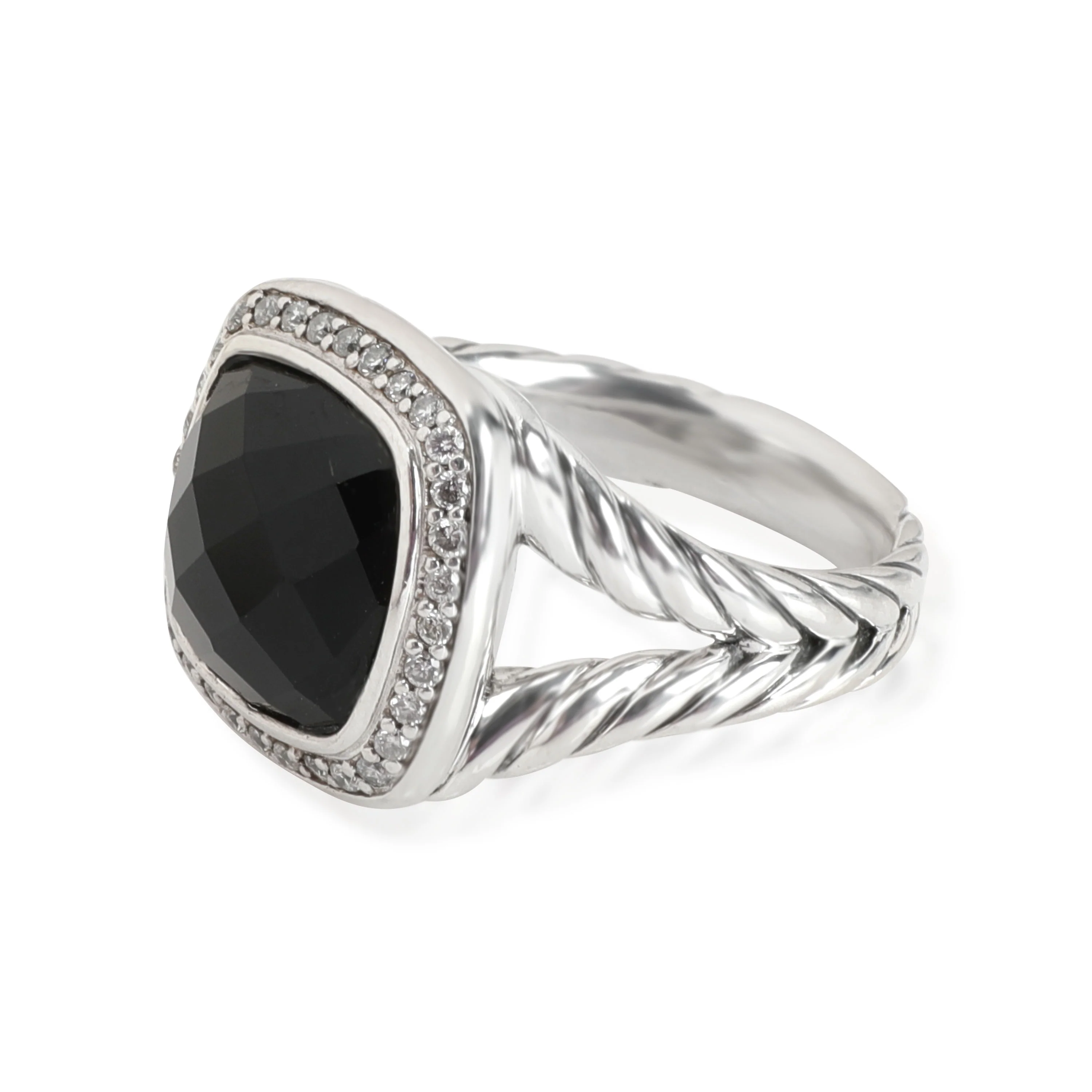 David Yurman Albion Diamond & Black Onyx Ring in Sterling Silver - Image 2