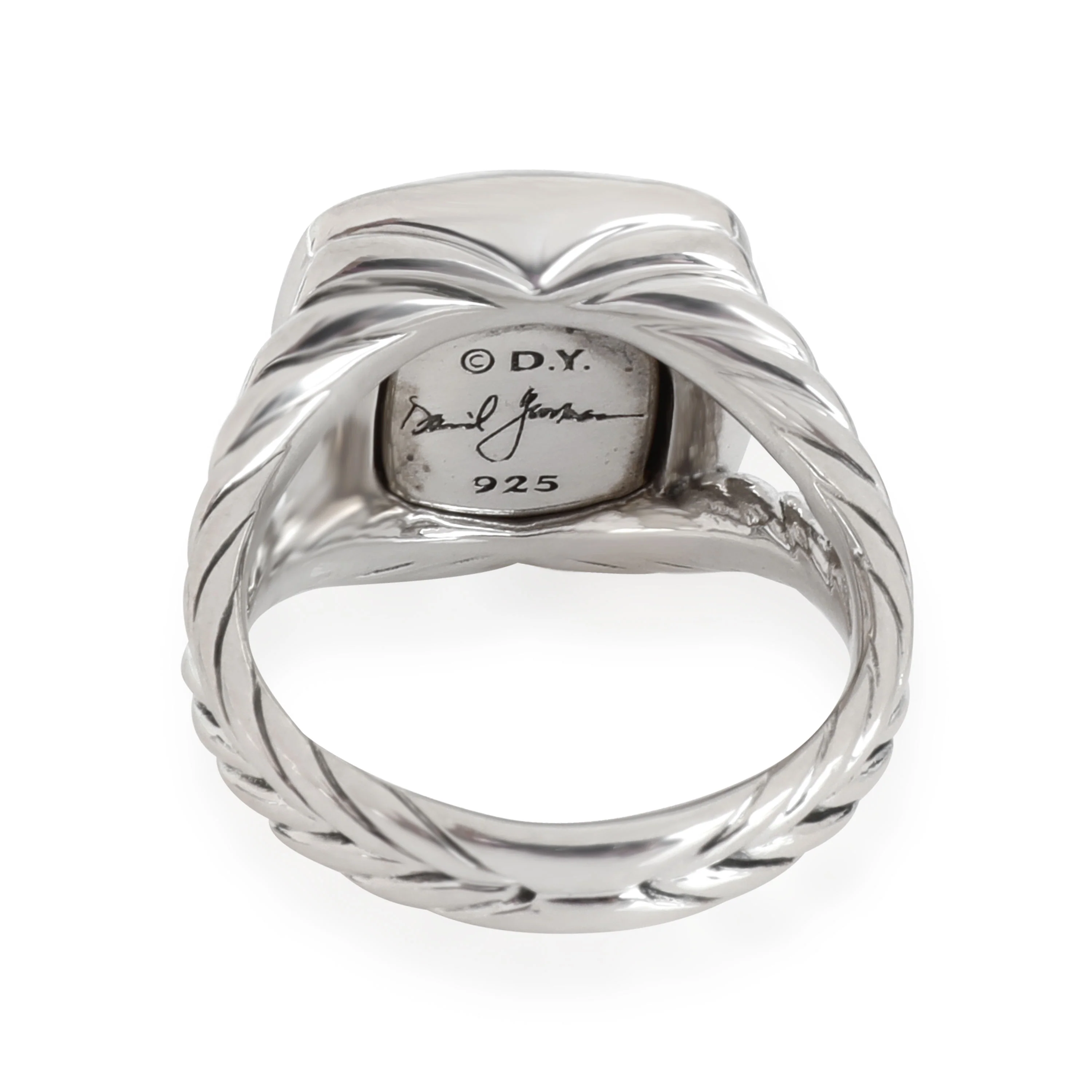 David Yurman Albion Diamond & Black Onyx Ring in Sterling Silver - Image 4