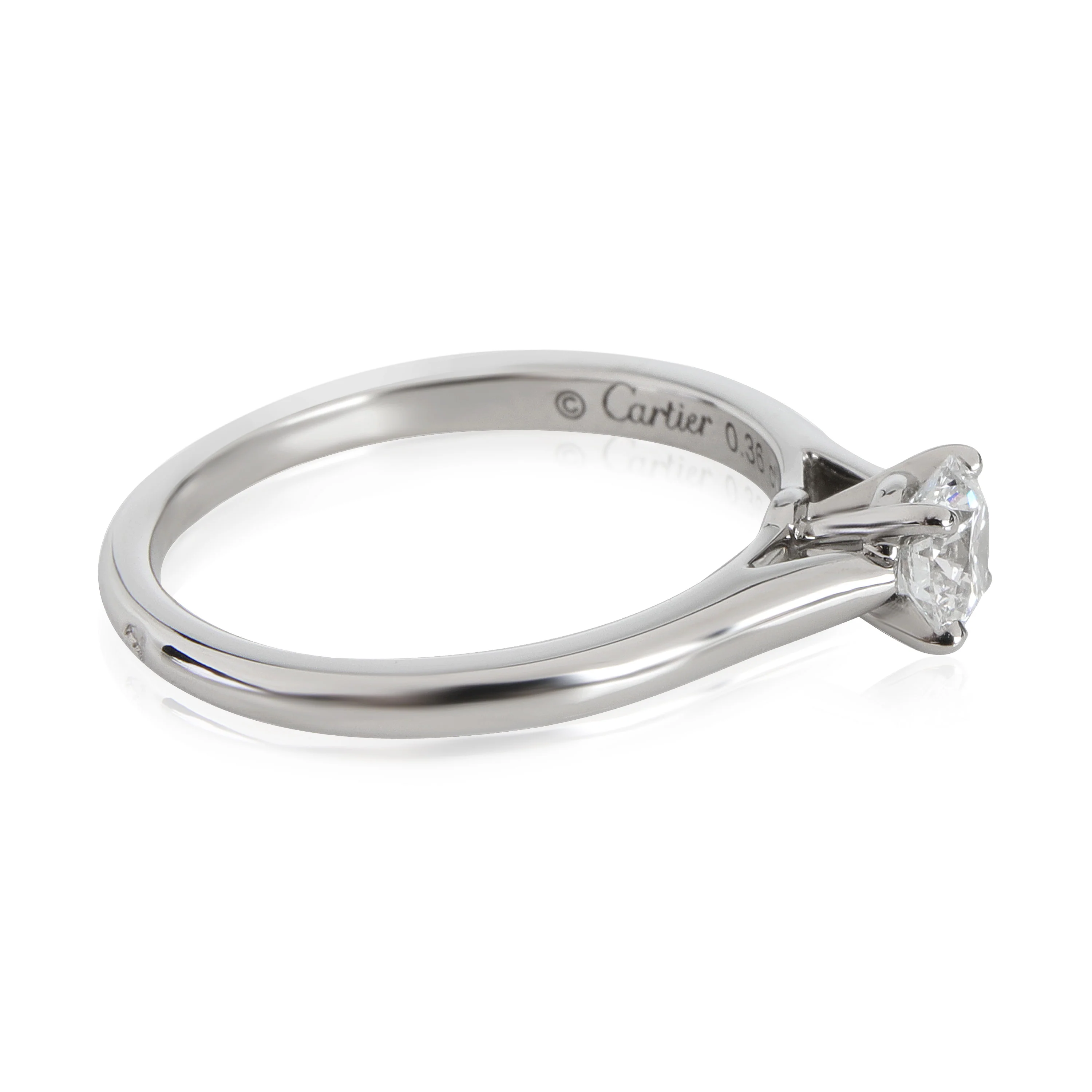 Cartier 1895 Diamond Engagement Ring in Platinum E VVS2 0.36 CTW - Image 2