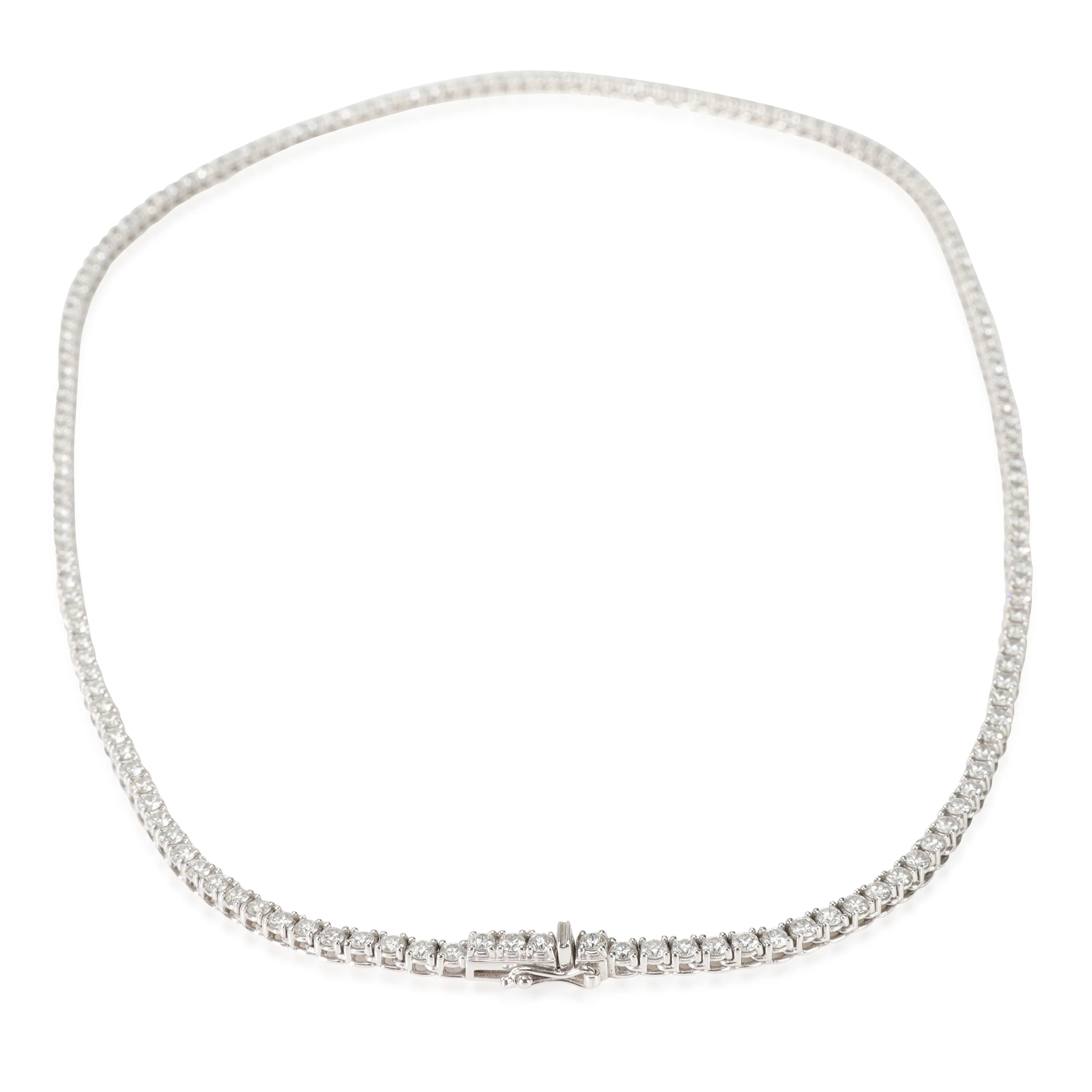 Diamond Tennis Necklace in 14k White Gold 8.1 CTW - Image 3