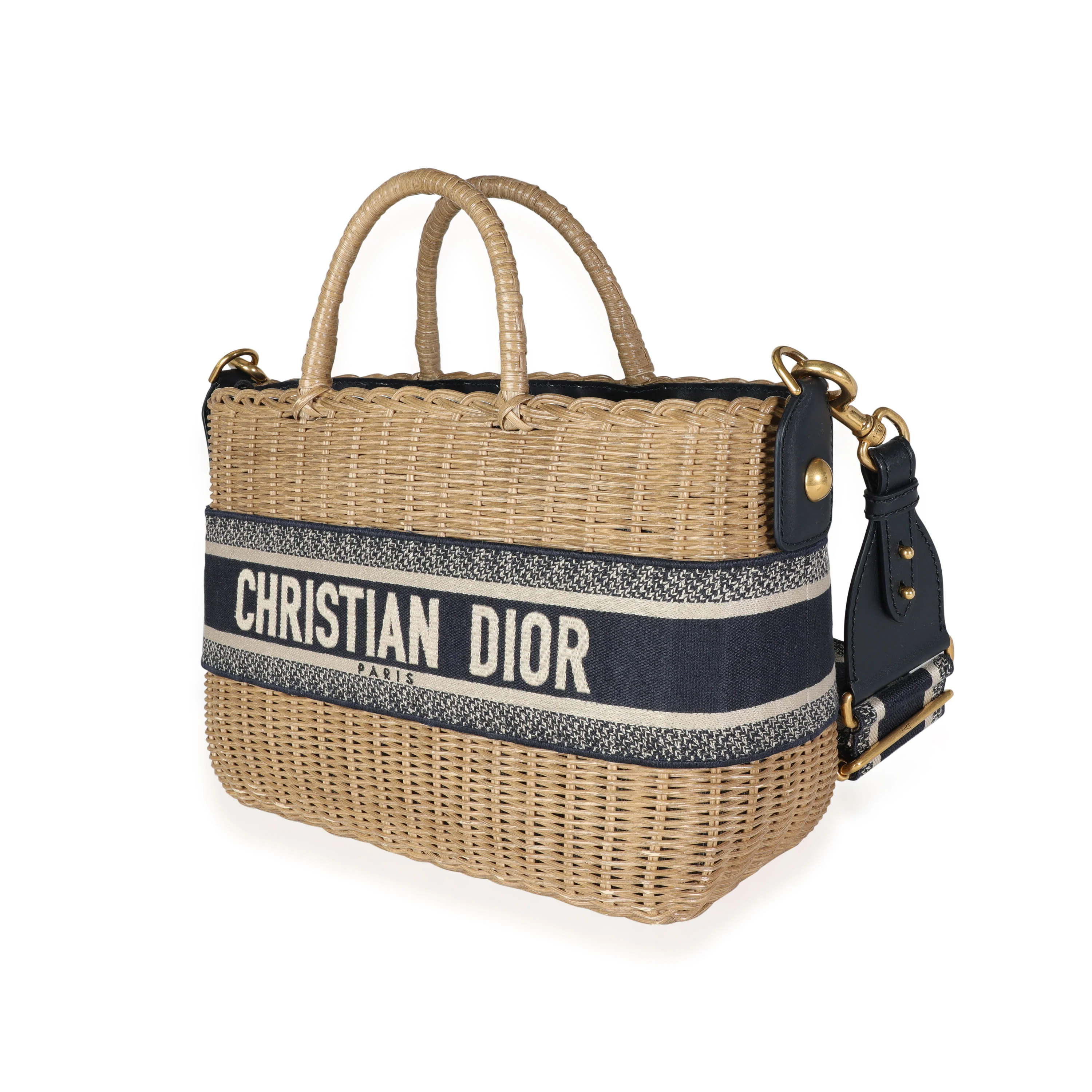 Christian Dior Oblique Jacquard Wicker Basket Bag - Image 2