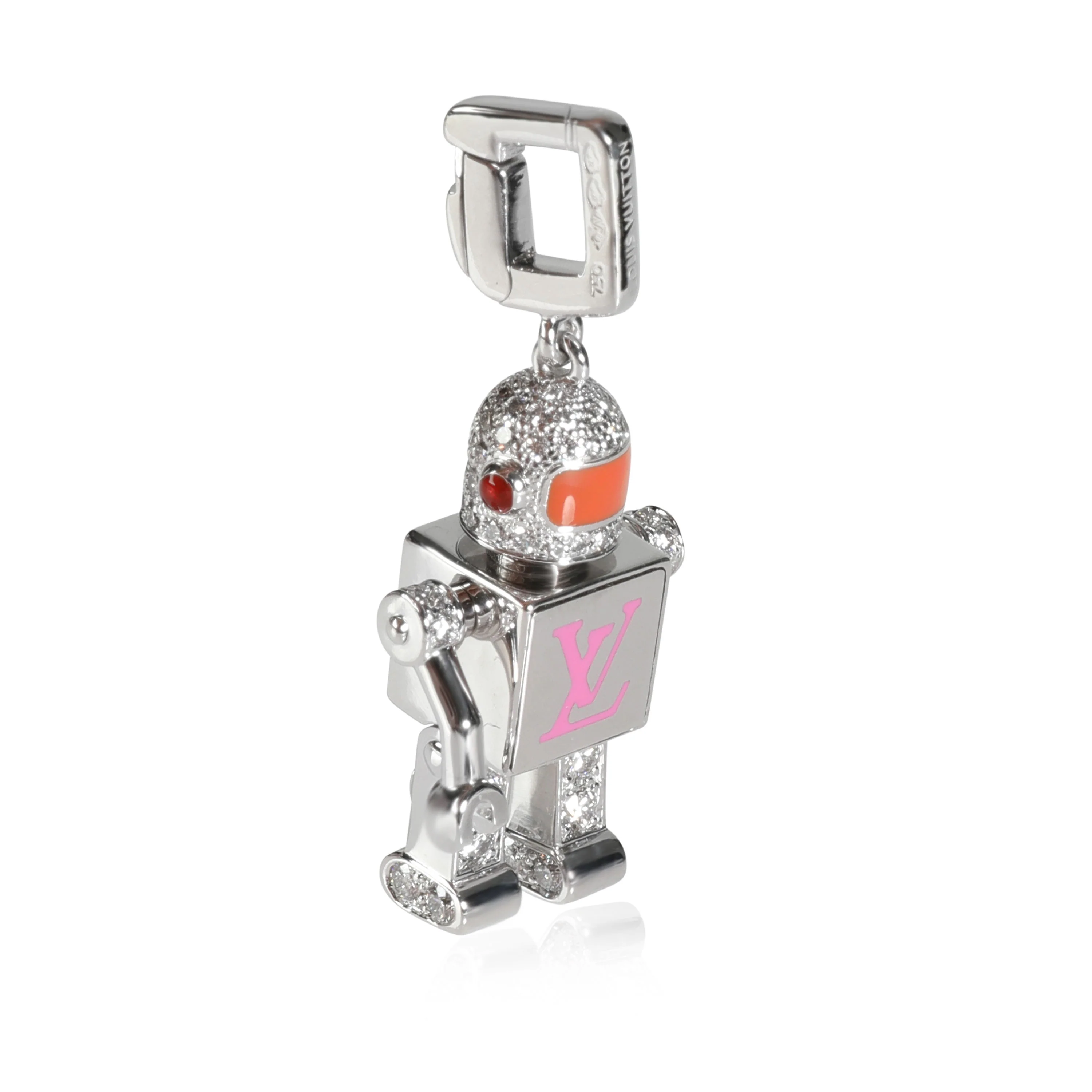 Spaceman Sapphire Diamond Charms in 18K White Gold 1.35 CTW - Image 2