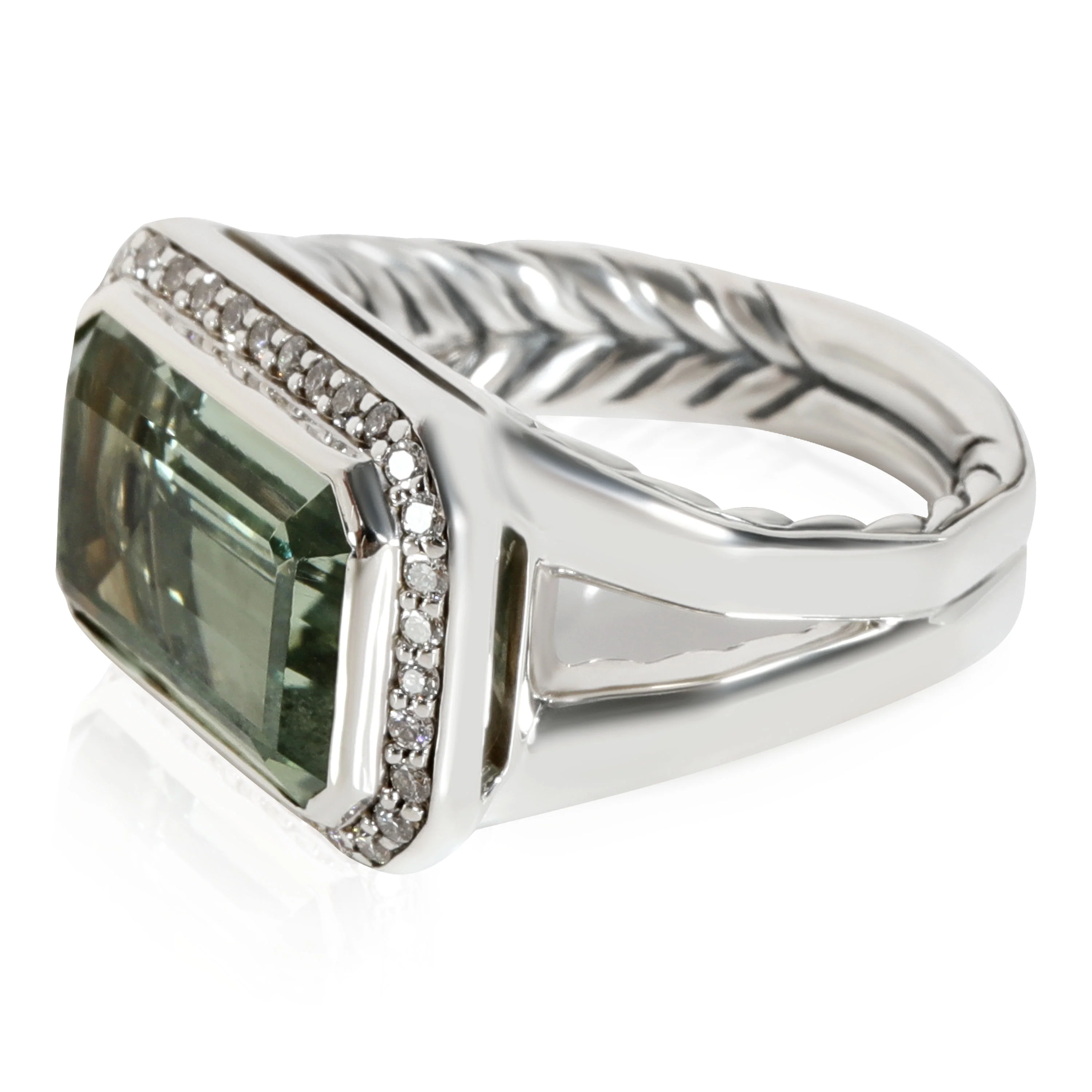 Novella Prasiolite Diamond Ring in  Sterling Silver 0.24 CT - Image 2