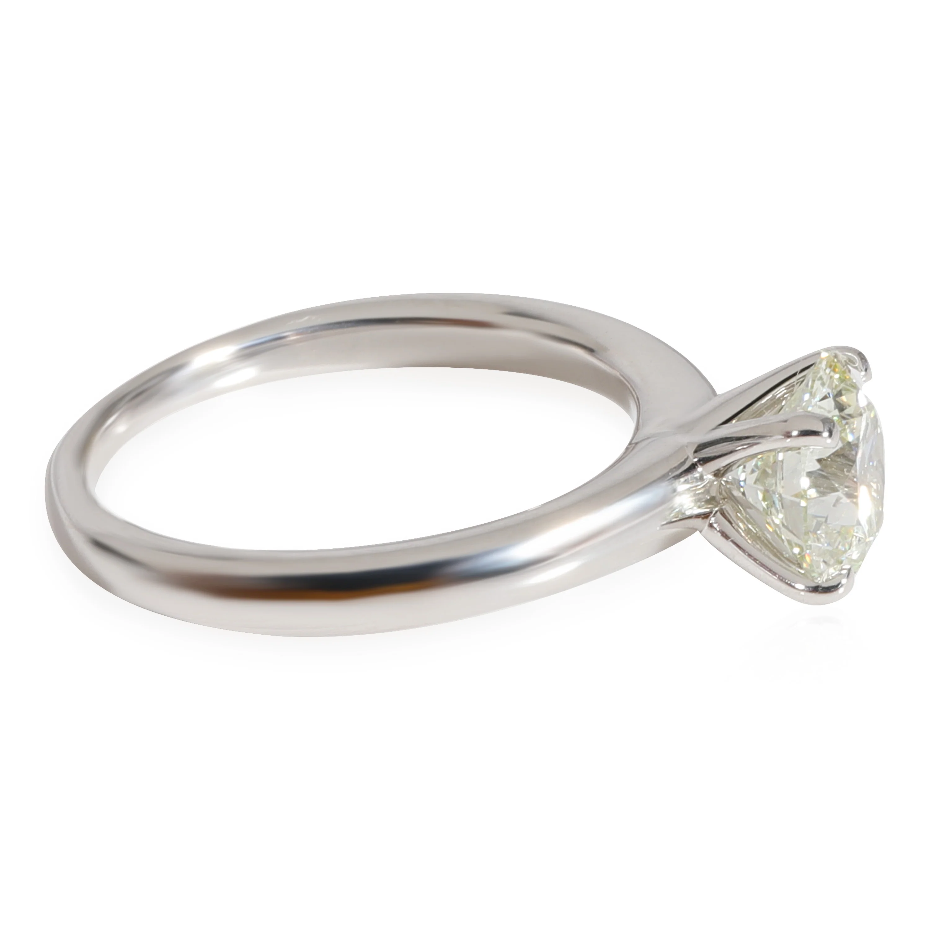 18K White Gold 4 Prong, 1.44 GIA Light Green/VVS2 Solitaire Ring - Image 2