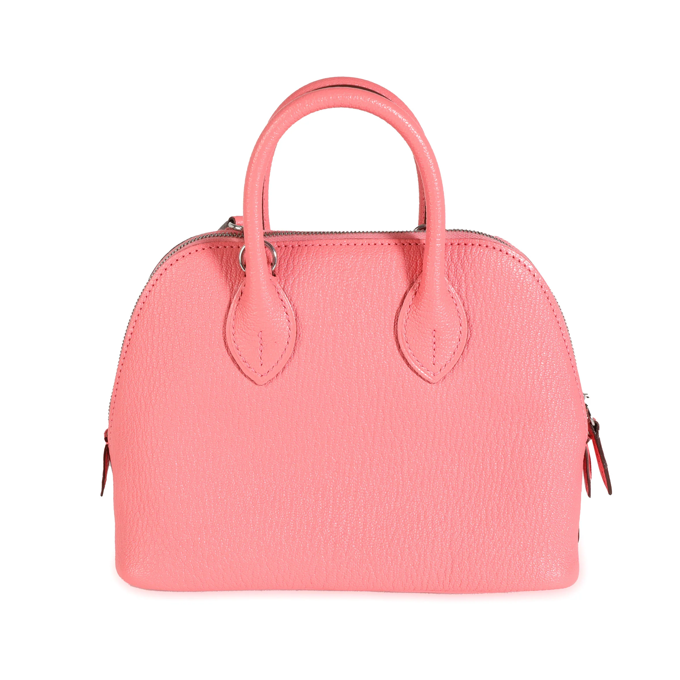 Hermès Rose Dete Chévre Mini Bolide PHW - Image 3