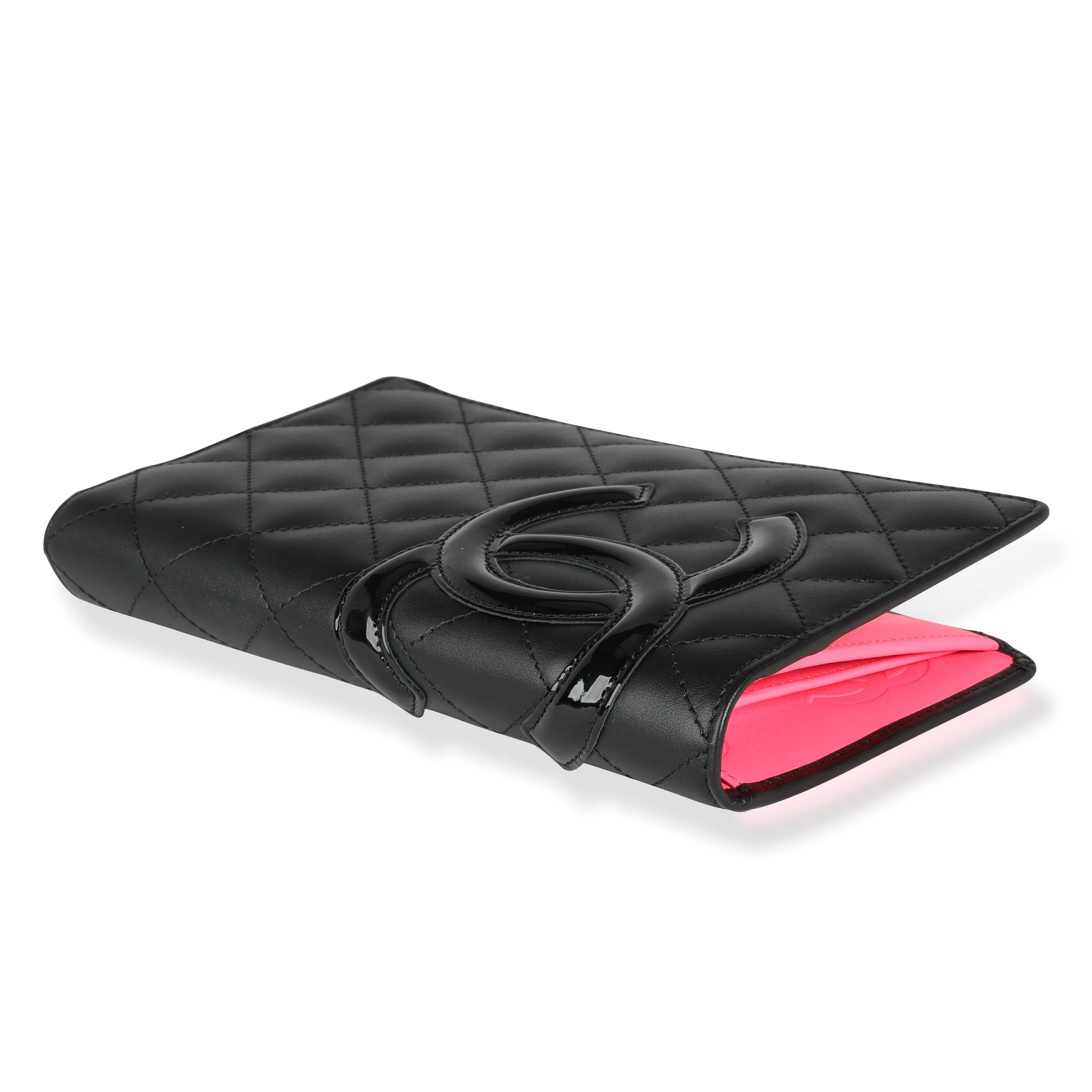 Chanel Black Quilted Calfskin & Patent Leather Cambon Ligne Yen Wallet - Image 2