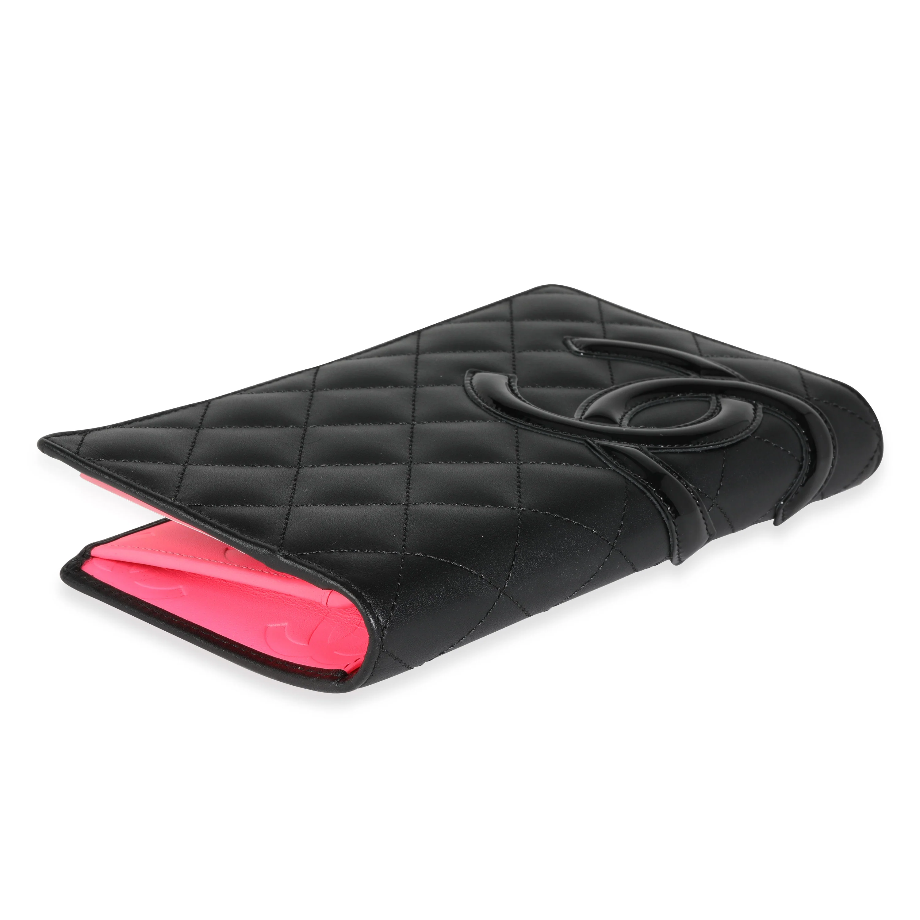 Chanel Black Quilted Calfskin & Patent Leather Cambon Ligne Yen Wallet - Image 3