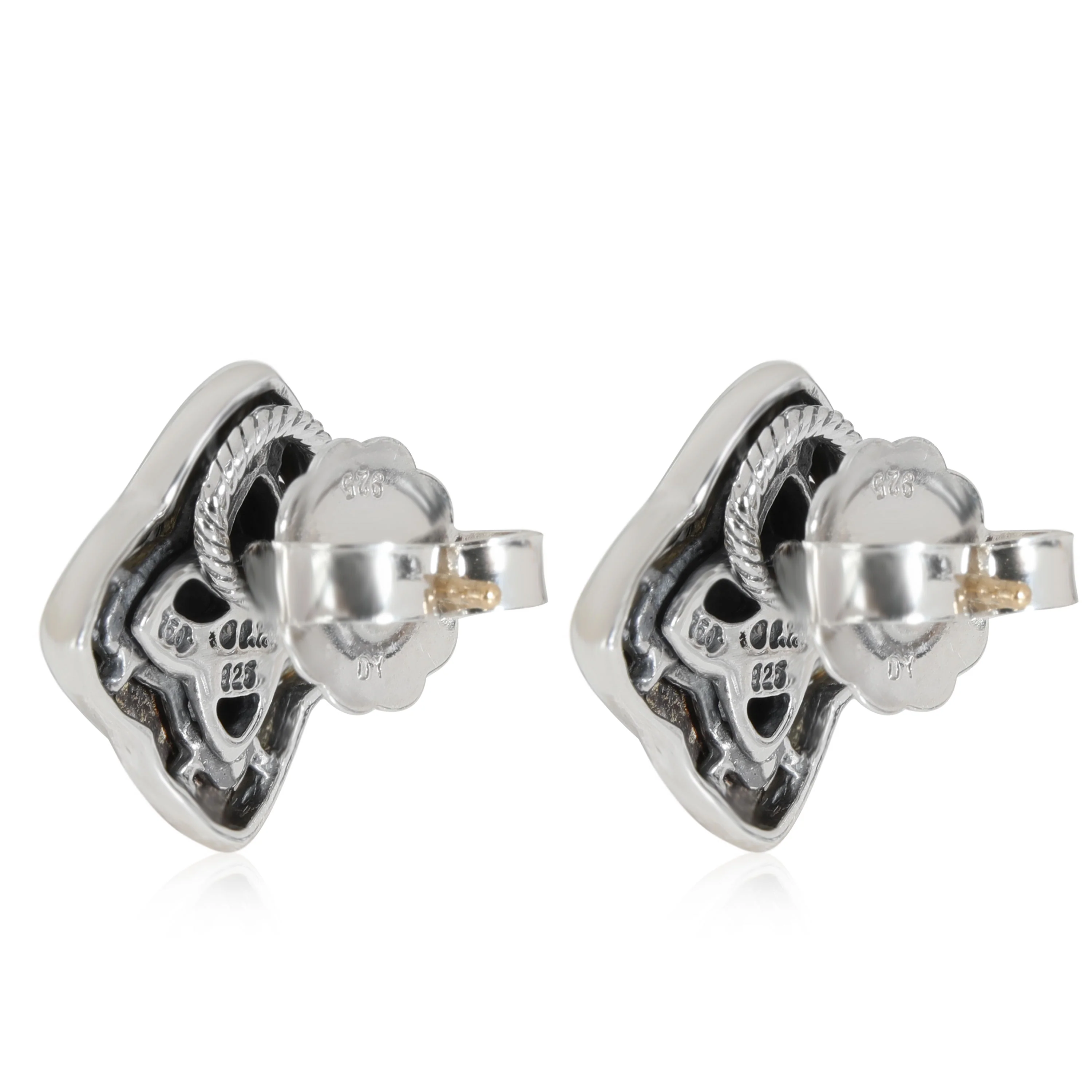 David Yurman Quatrefoil Stud Earring in 18k Gold/Sterling - Image 2