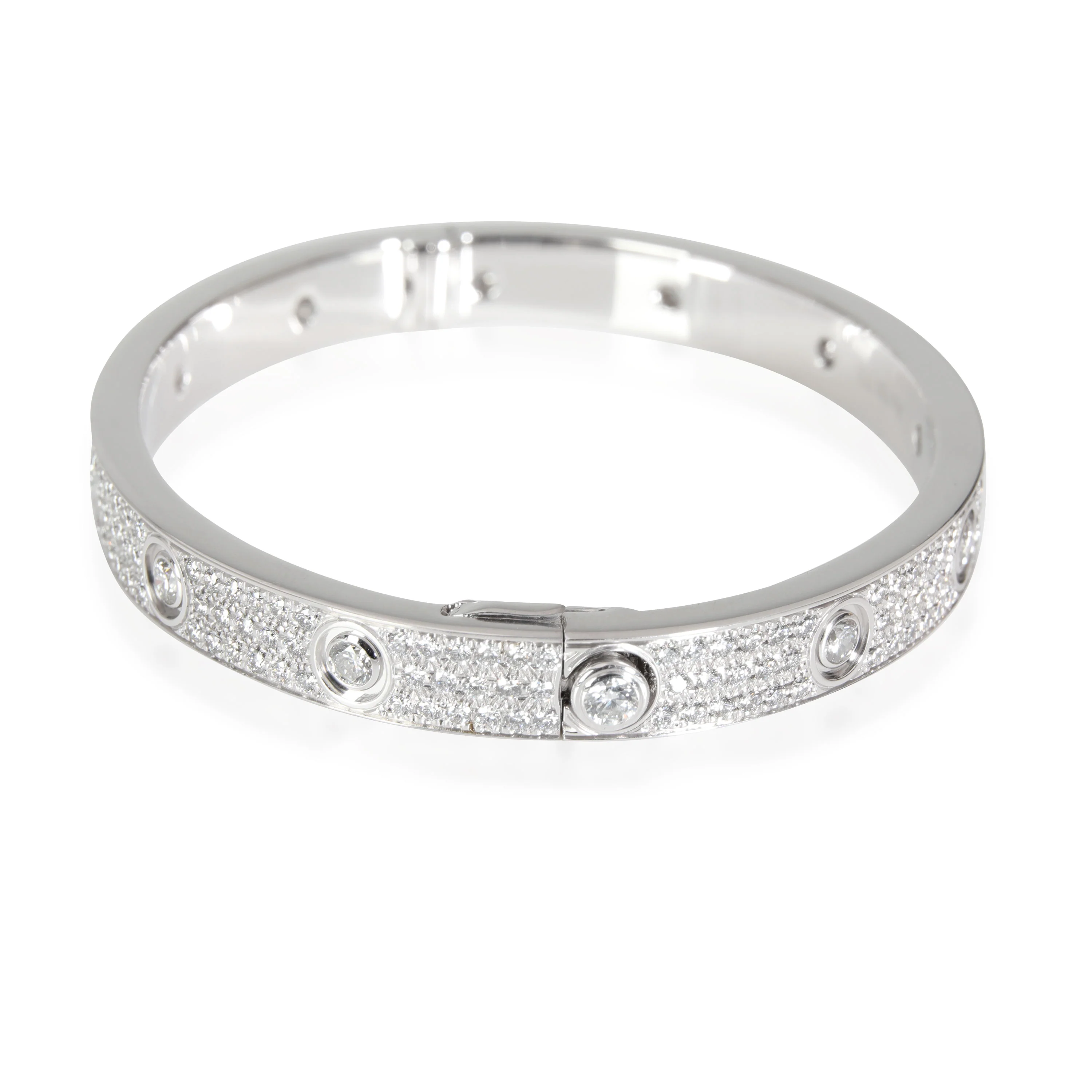 Cartier LOVE Diamond Paved Bracelet in 18K White Gold 3.15 CTW - Image 2