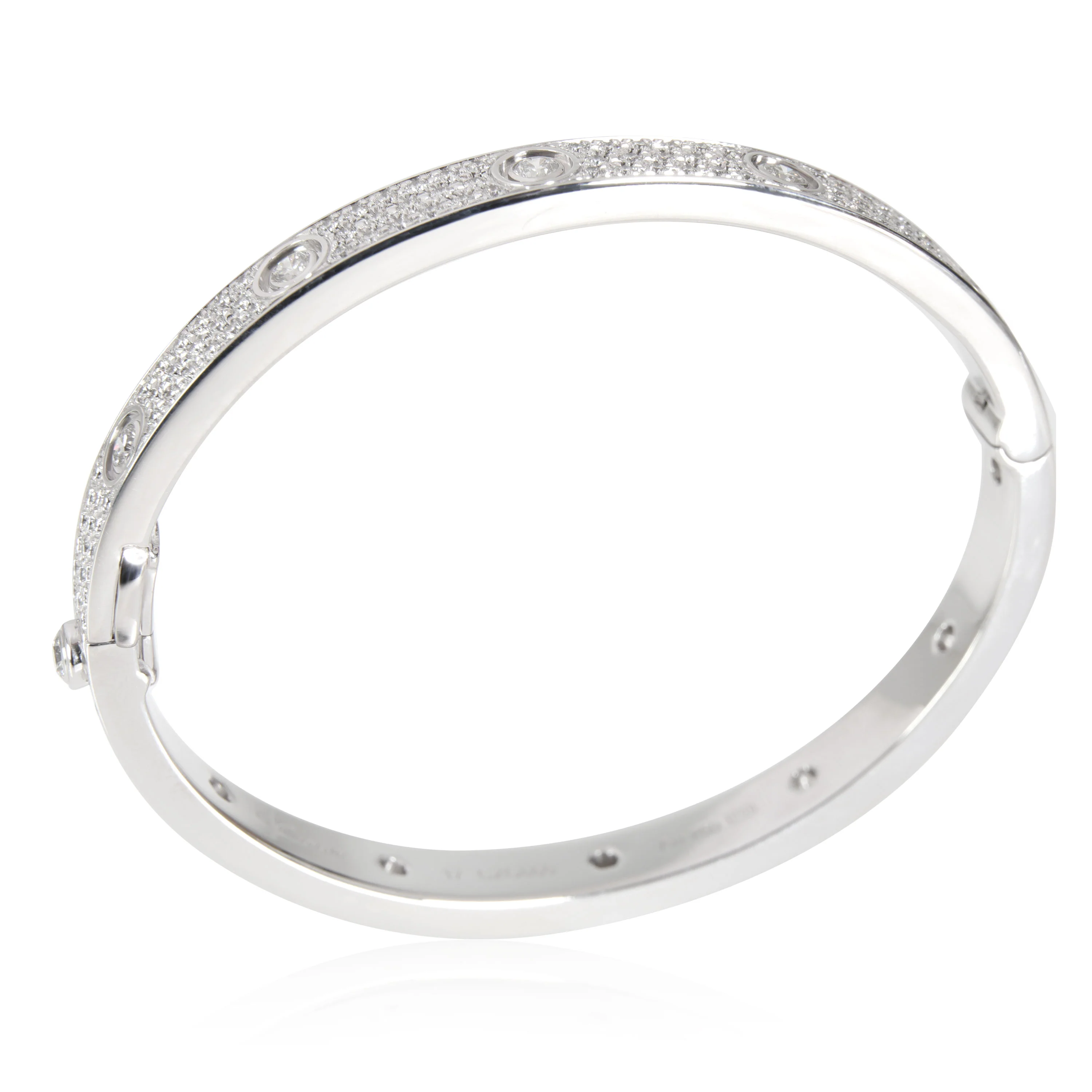 Cartier LOVE Diamond Paved Bracelet in 18K White Gold 3.15 CTW - Image 3