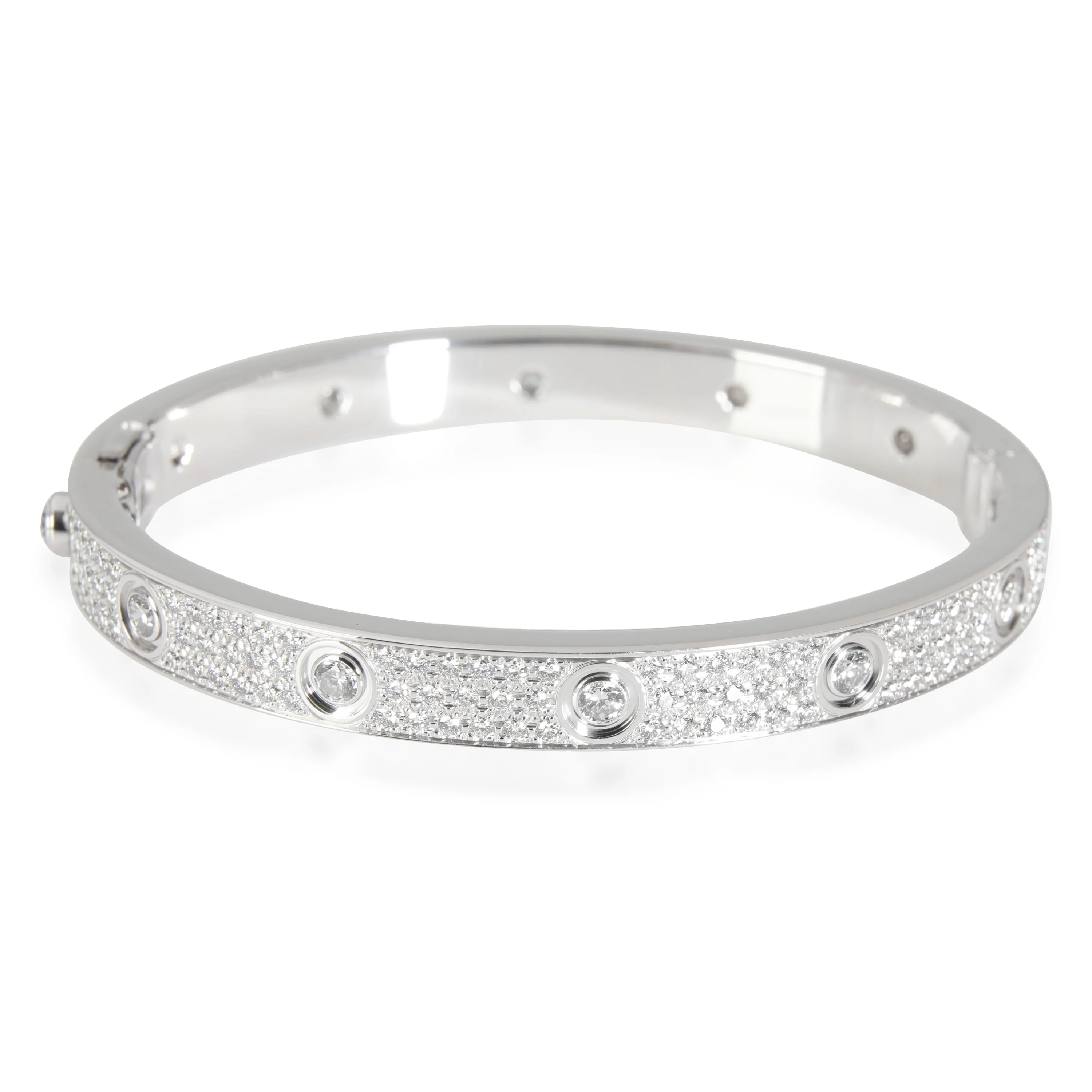 Cartier LOVE Diamond Paved Bracelet in 18K White Gold 3.15 CTW - Image 4
