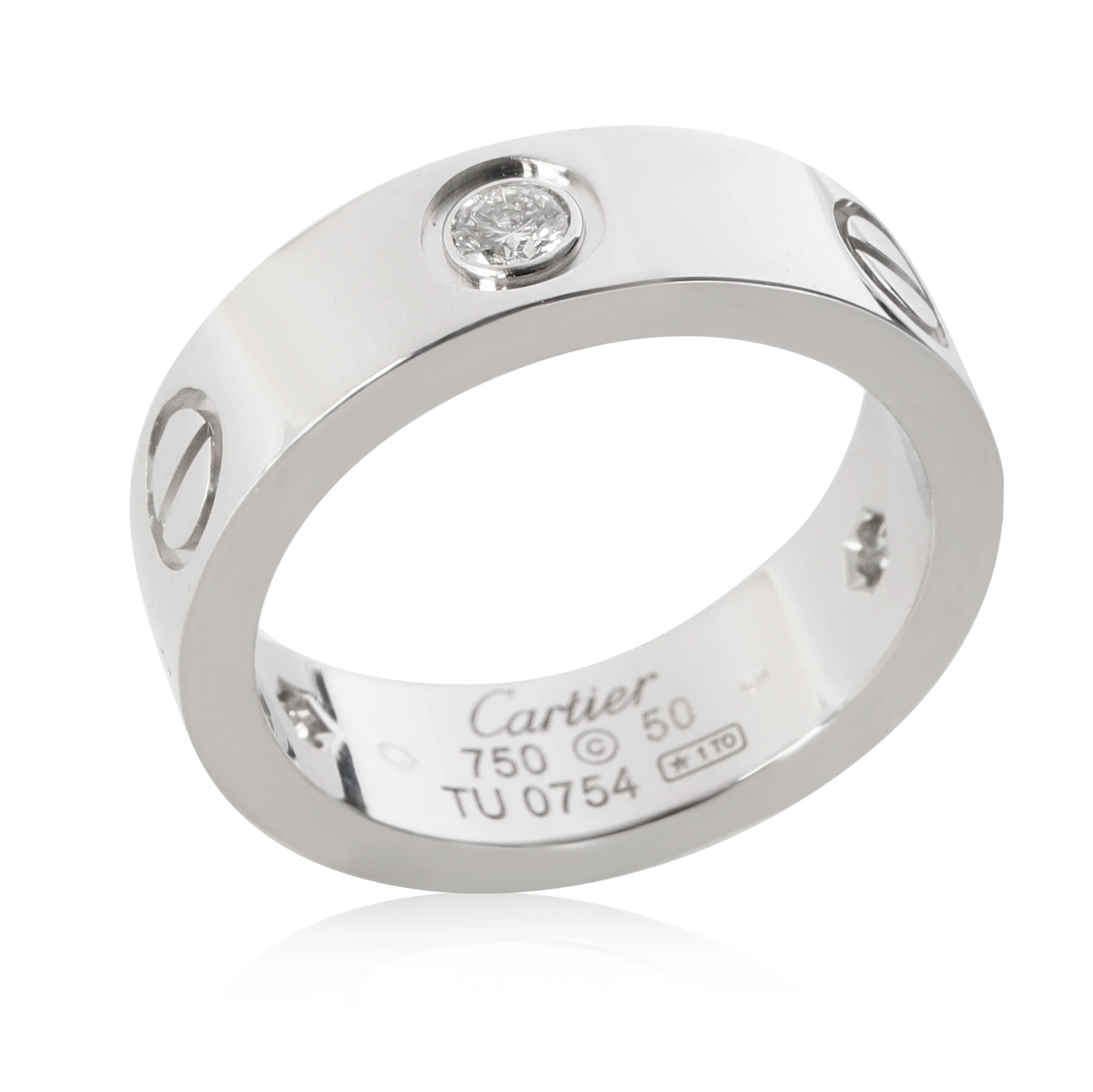 Cartier Love 3 Diamond Ring in 18k White Gold 0.22 CTW - Image 2