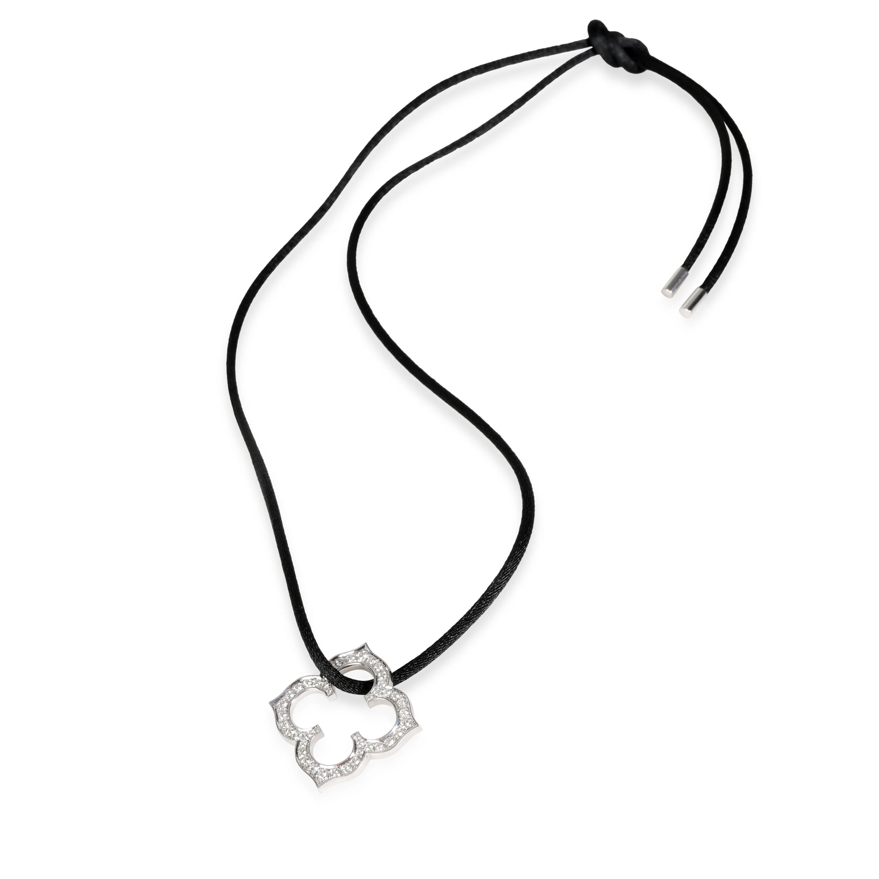 Hindu Necklace on Black Silk Cord (White Gold) - Image 4