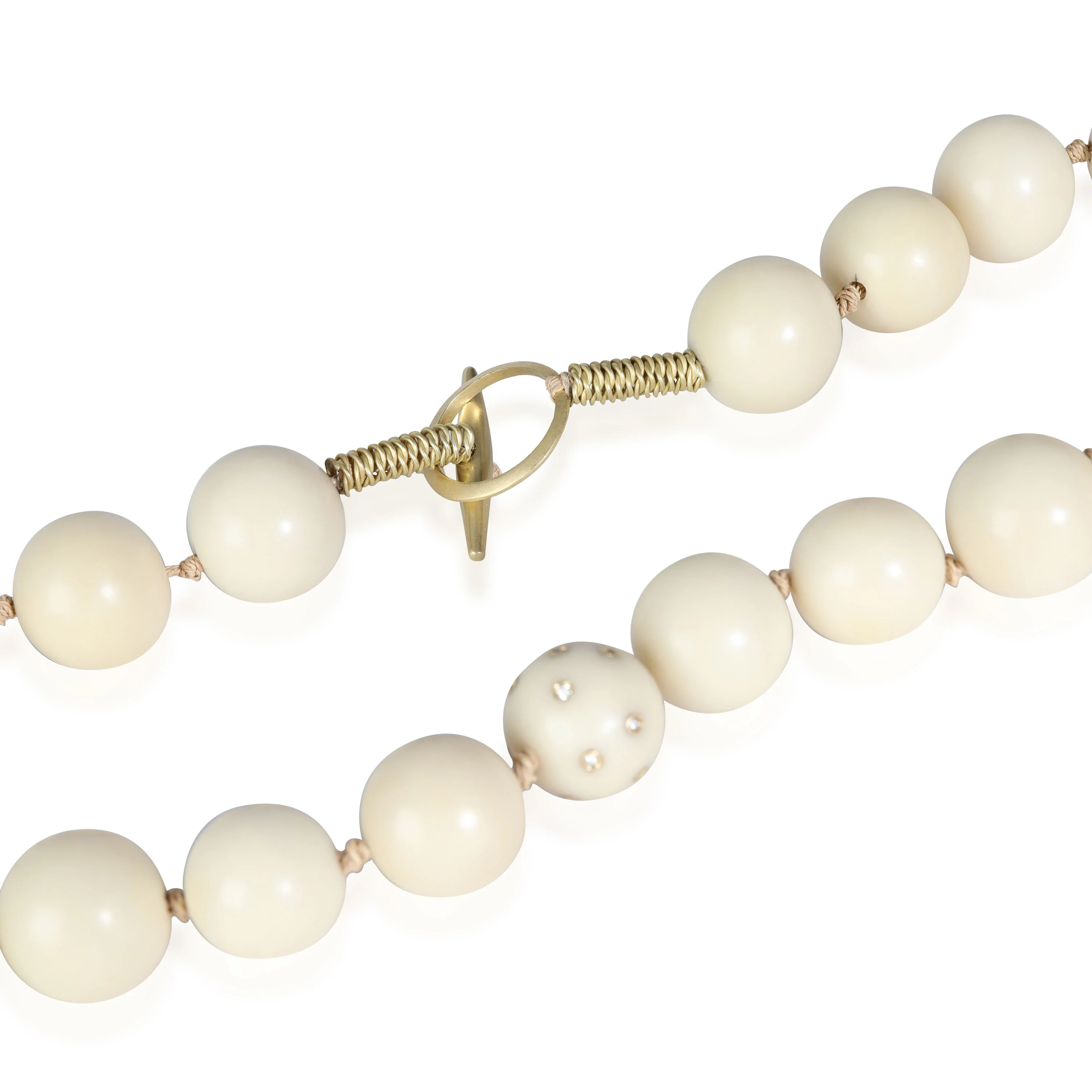 Silvia Furmanovich Jarina Seed & Diamond Beaded Necklace in 18K Gold 1/1 Ctw - Image 3