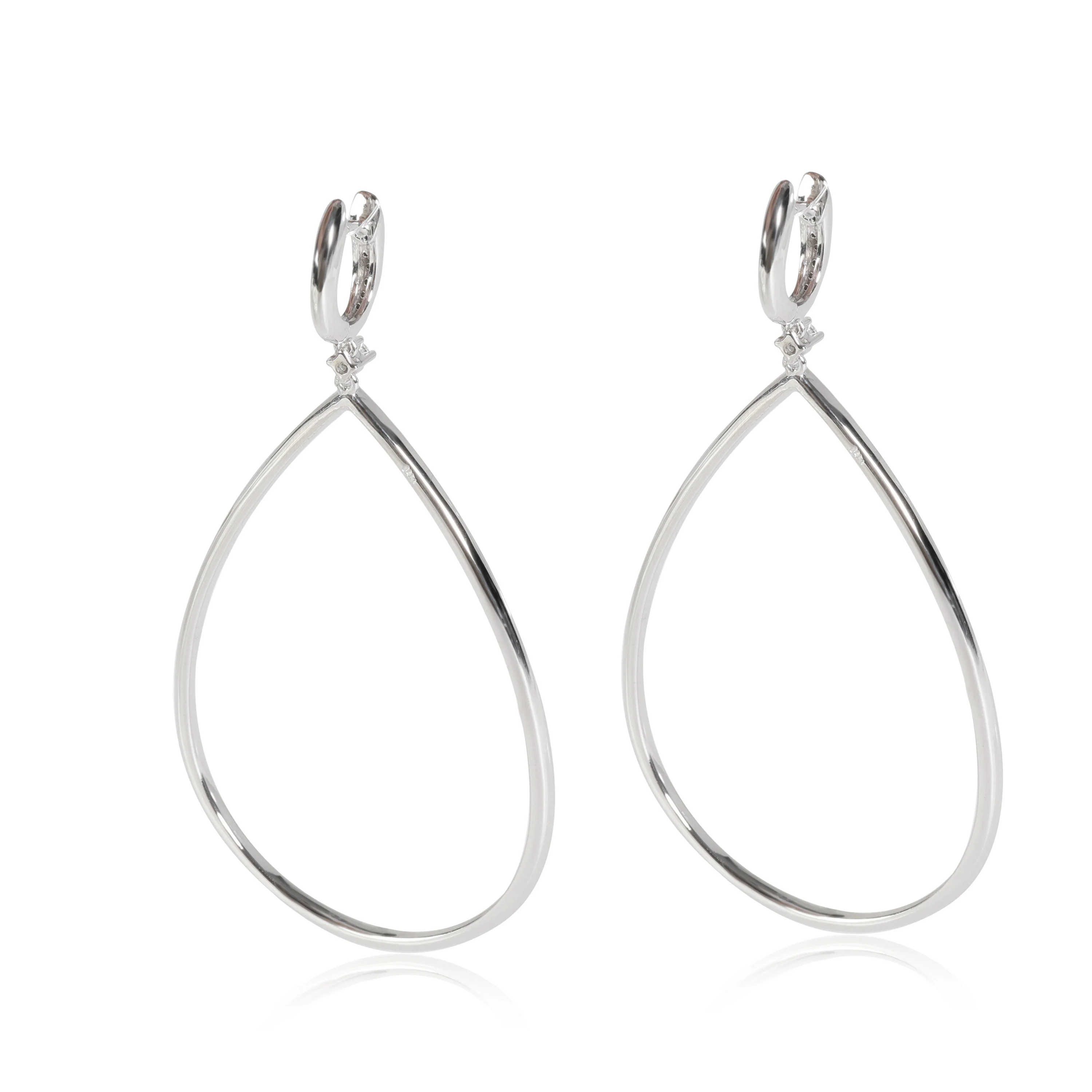 14K White Gold Outlined Pear Shape Diamond Earrings in 14k White Gold 2.5 CTW - Image 3