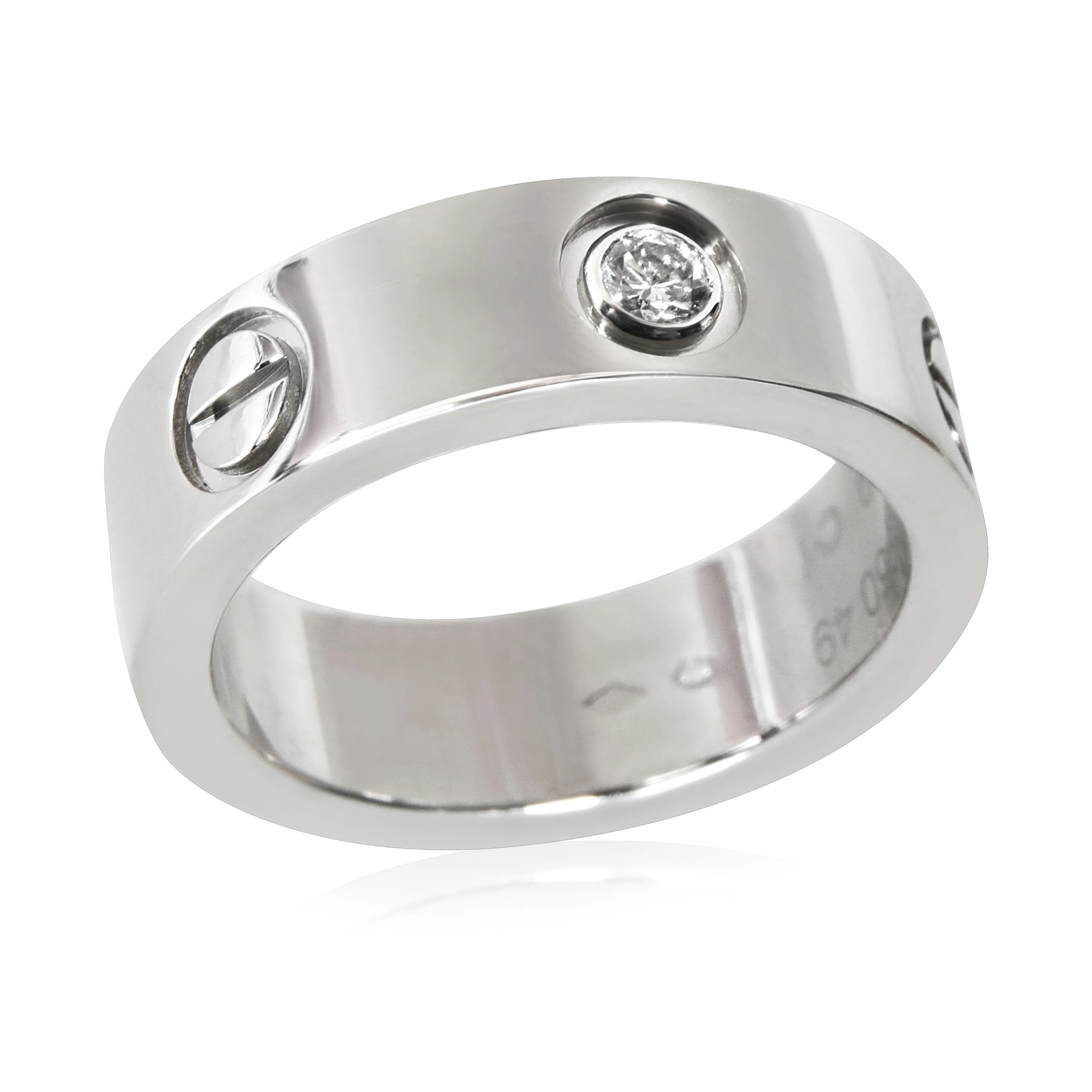Love Ring, 1 Diamond (Platinum) - Image 2