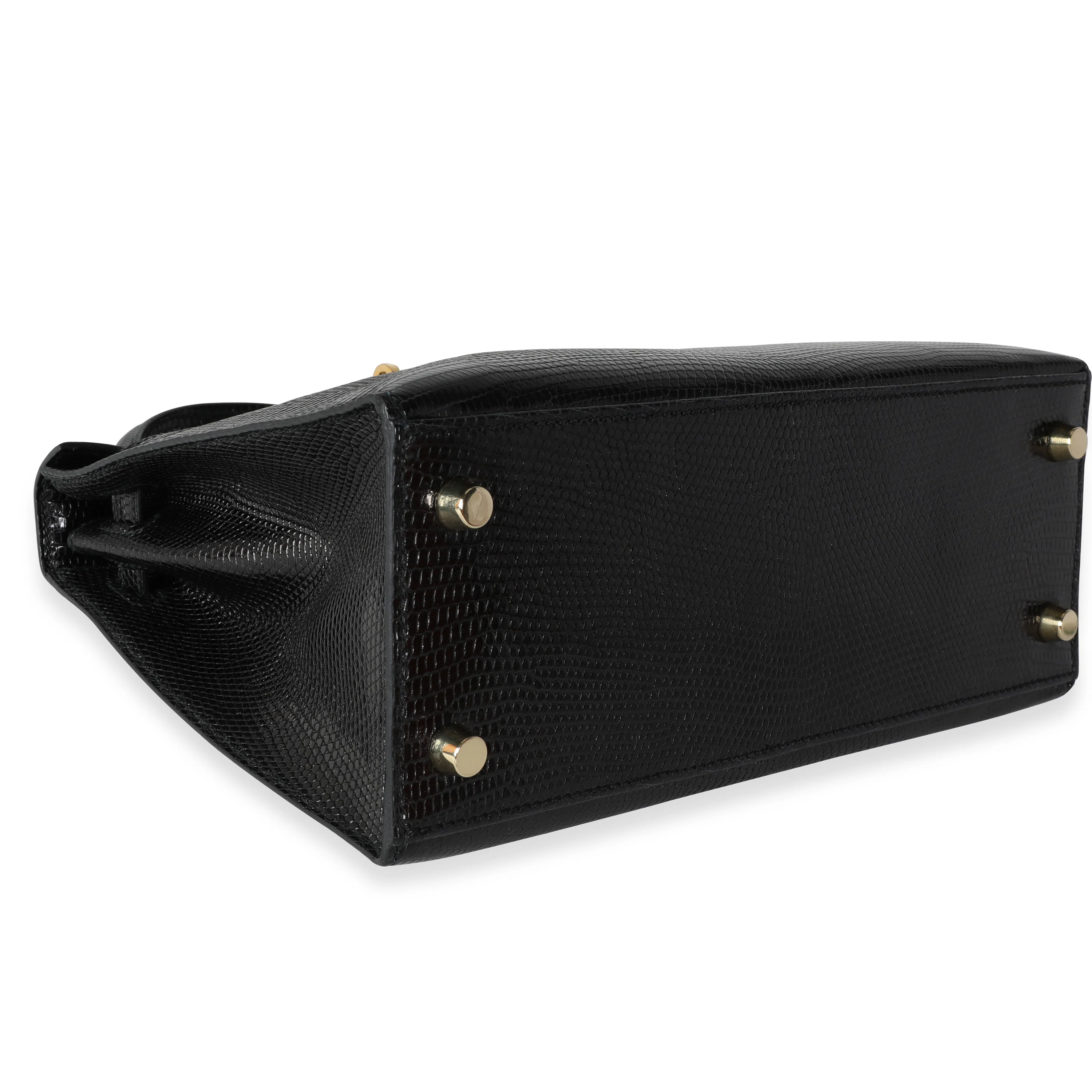 Hermès Black Shiny Lizard Sellier Kelly 25 GHW - Image 6