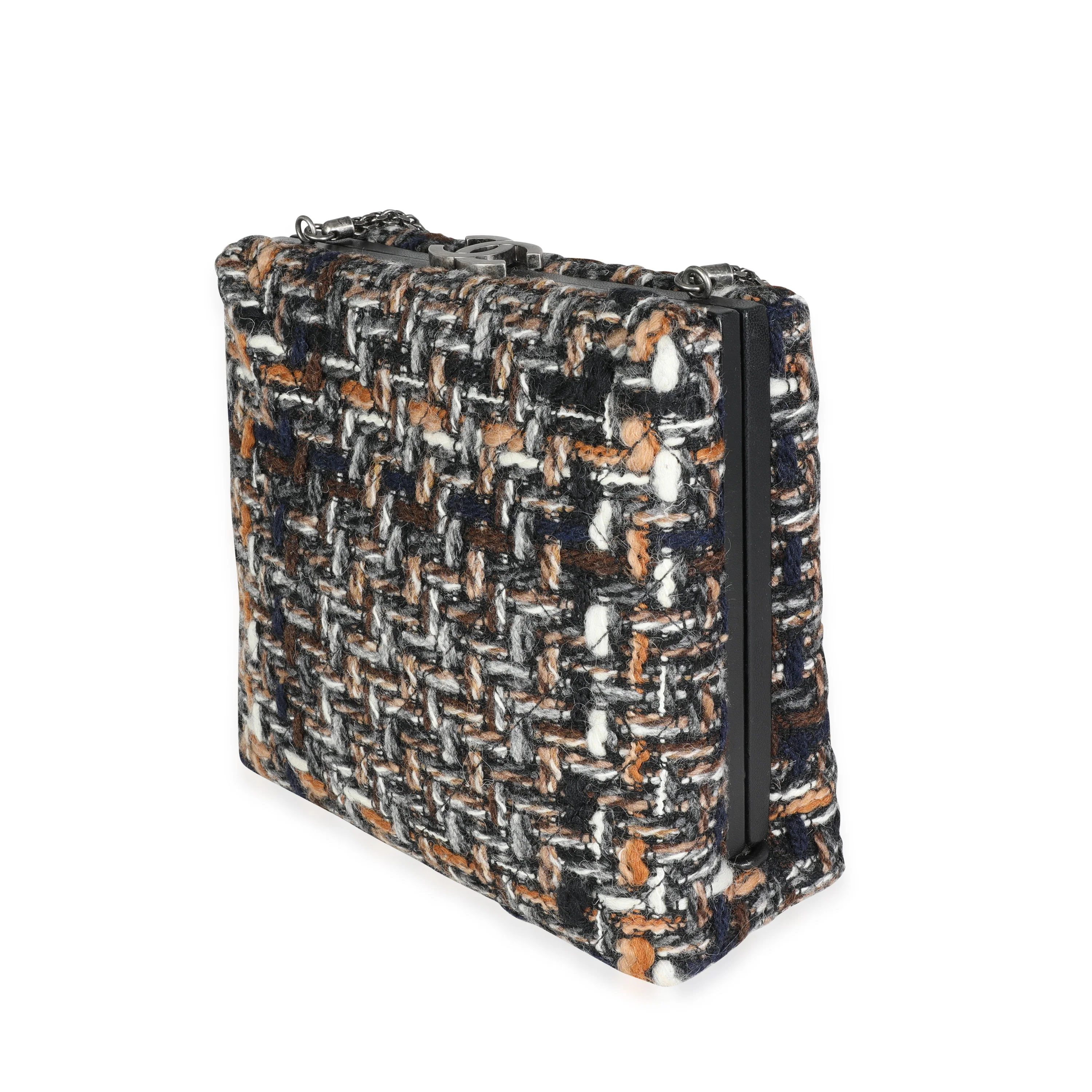 Chanel Black Leather & Multicolor Tweed Il Quadrato Box Shoulder Bag - Image 2