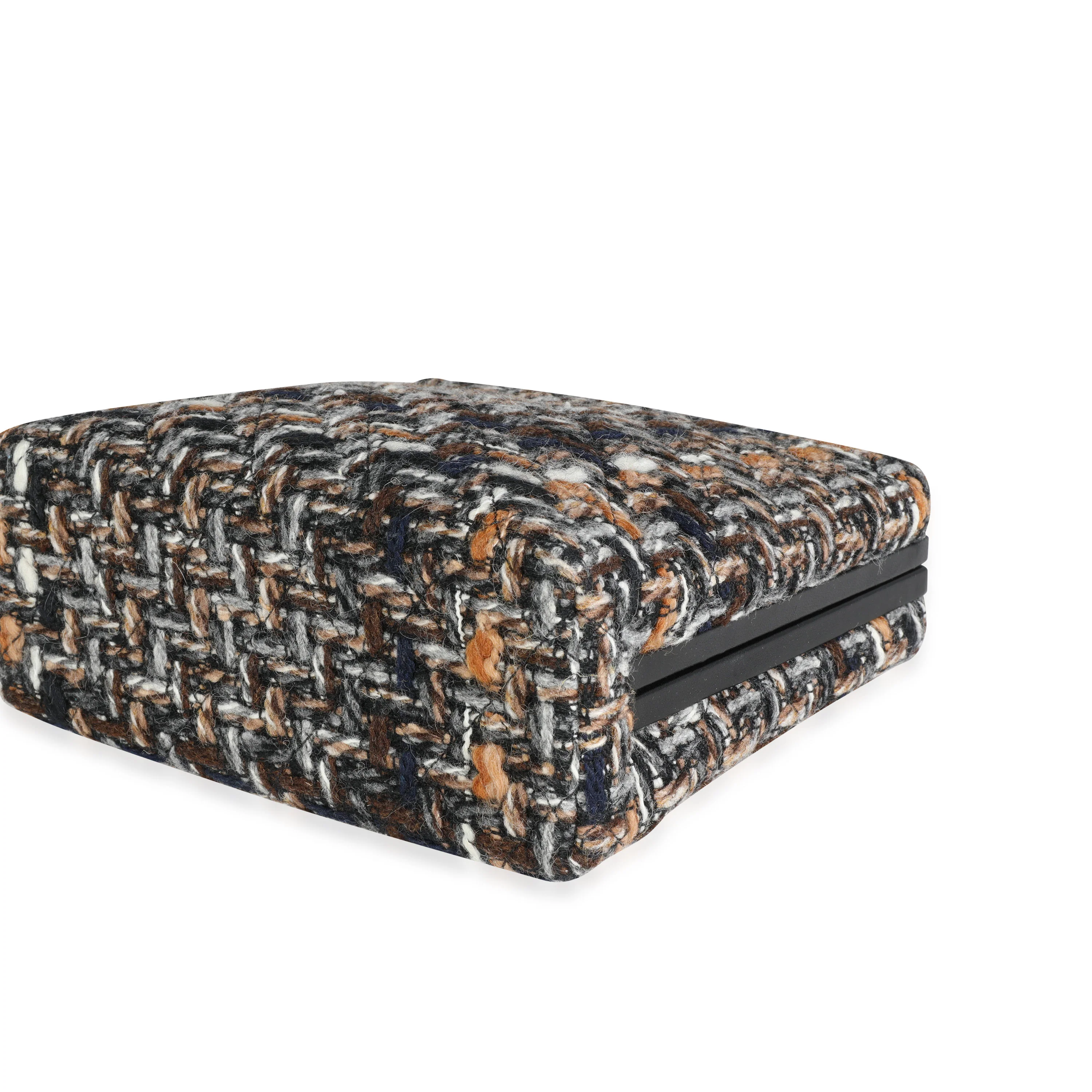Chanel Black Leather & Multicolor Tweed Il Quadrato Box Shoulder Bag - Image 6
