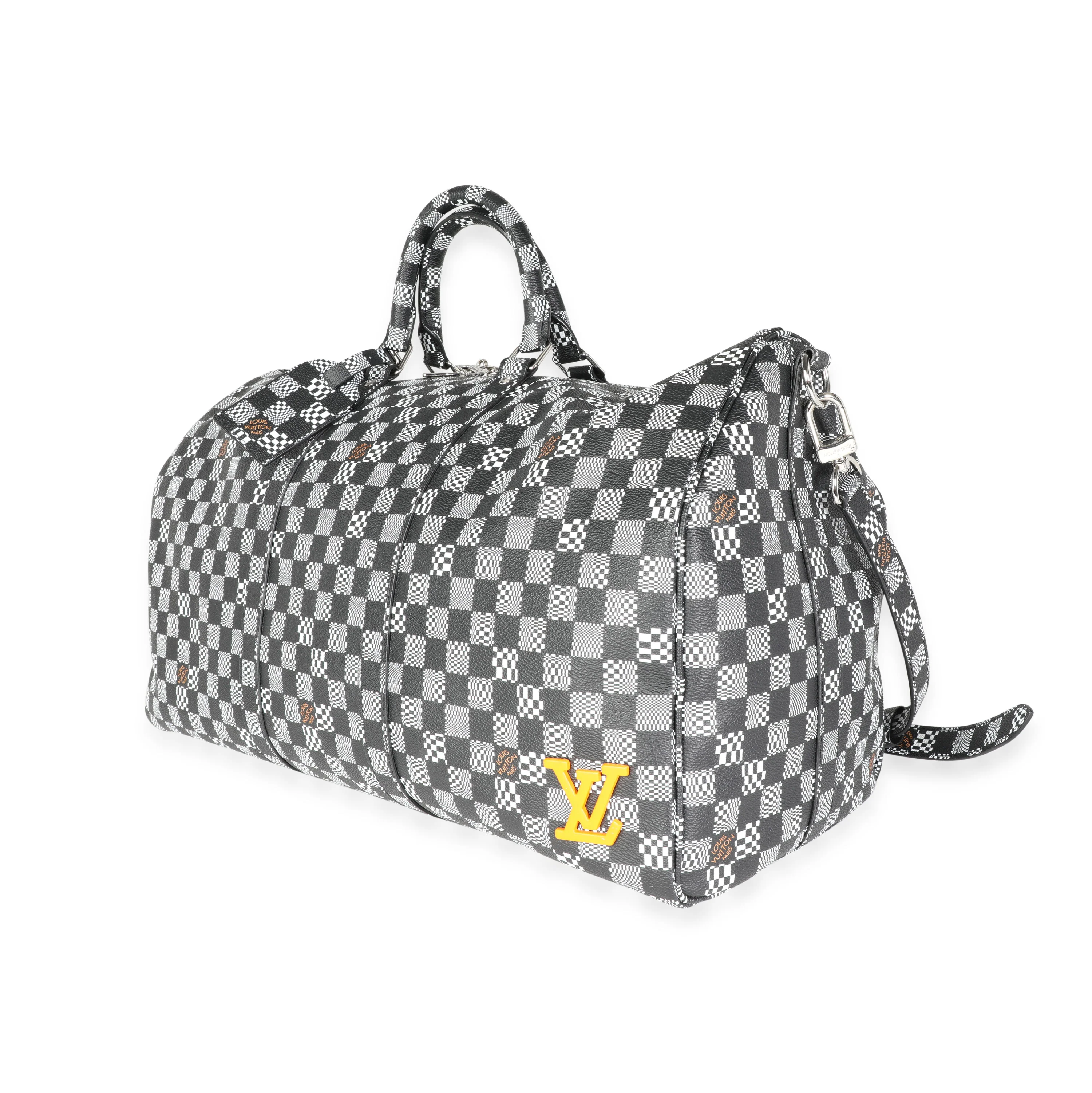 Louis Vuitton Black & White Distorted Damier Keepall Bandoulière 50 - Image 2