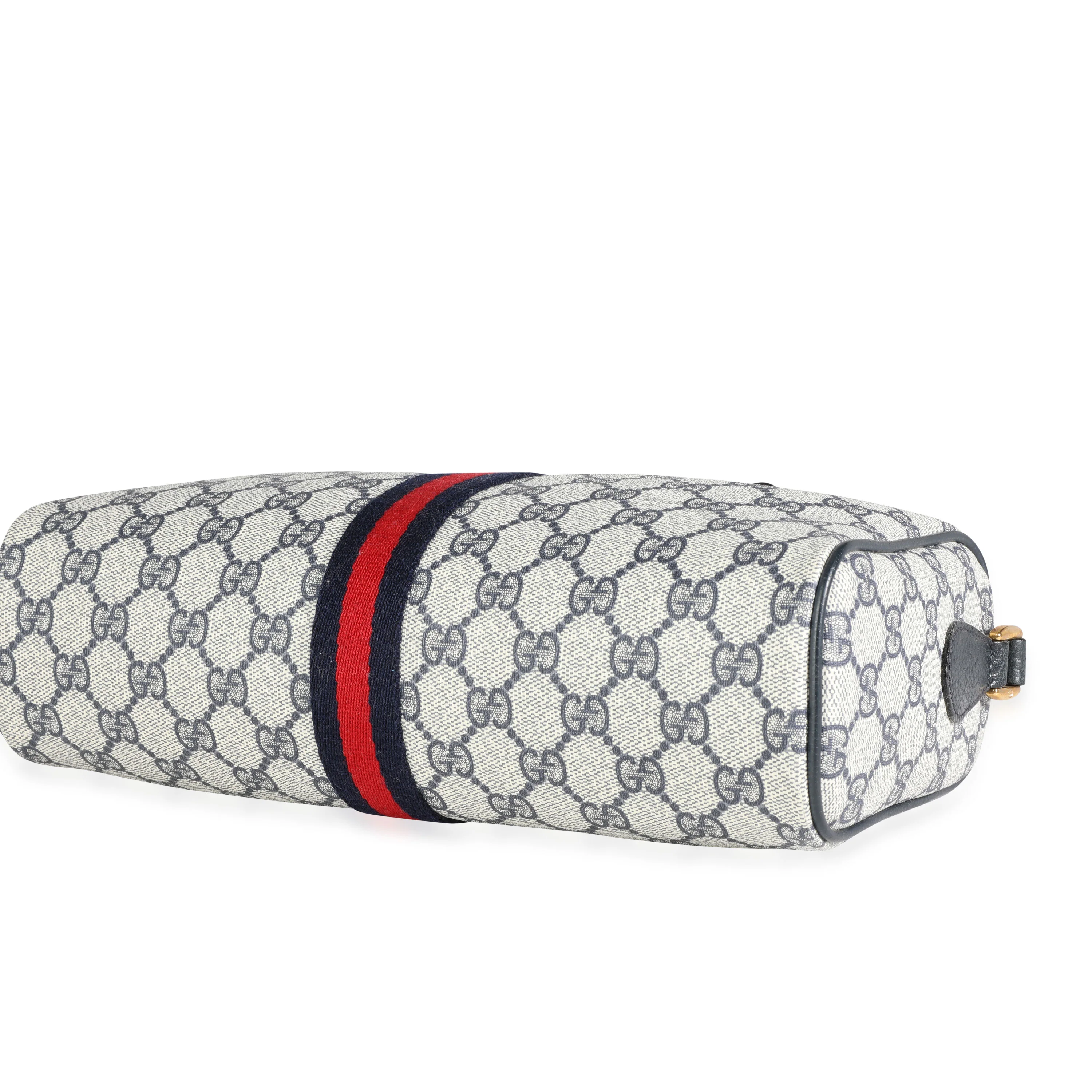 Gucci Vintage Accessory Collection Navy GG Supreme & Web Bag - Image 5