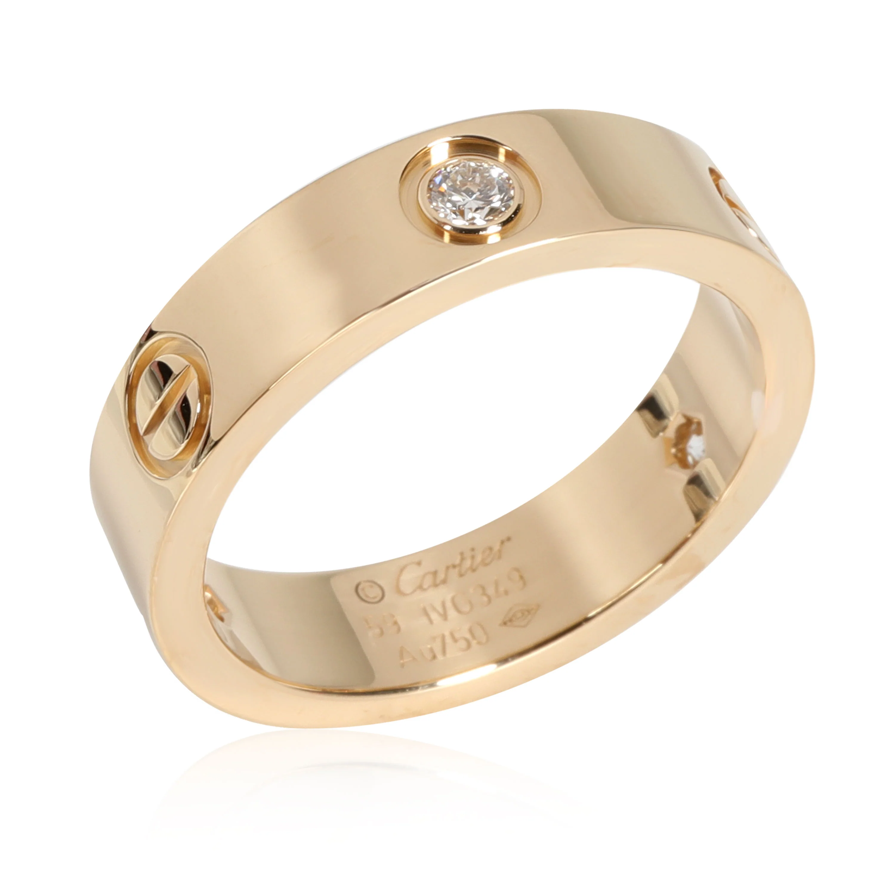 Cartier LOVE Diamond Ring in 18K Yellow Gold 0.22 CTW - Image 2