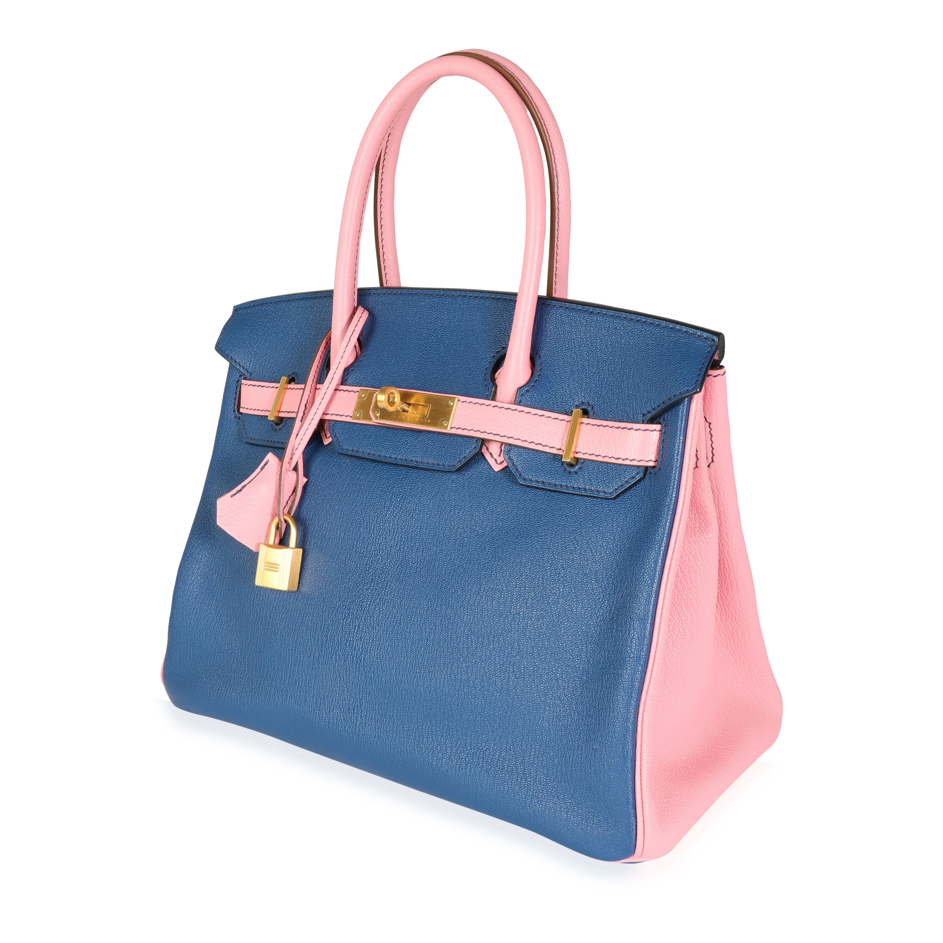 HSS Bleu Saphir Rose Confetti Chevre Birkin 30 BGHW - Image 2