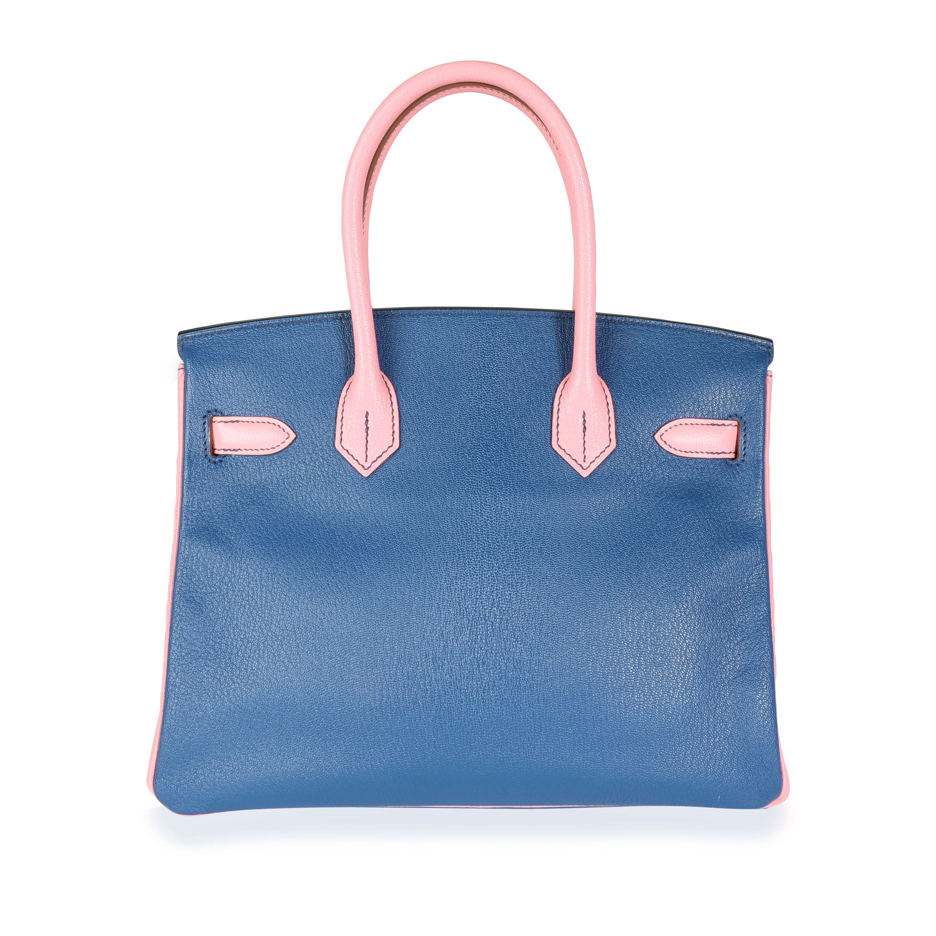 HSS Bleu Saphir Rose Confetti Chevre Birkin 30 BGHW - Image 3