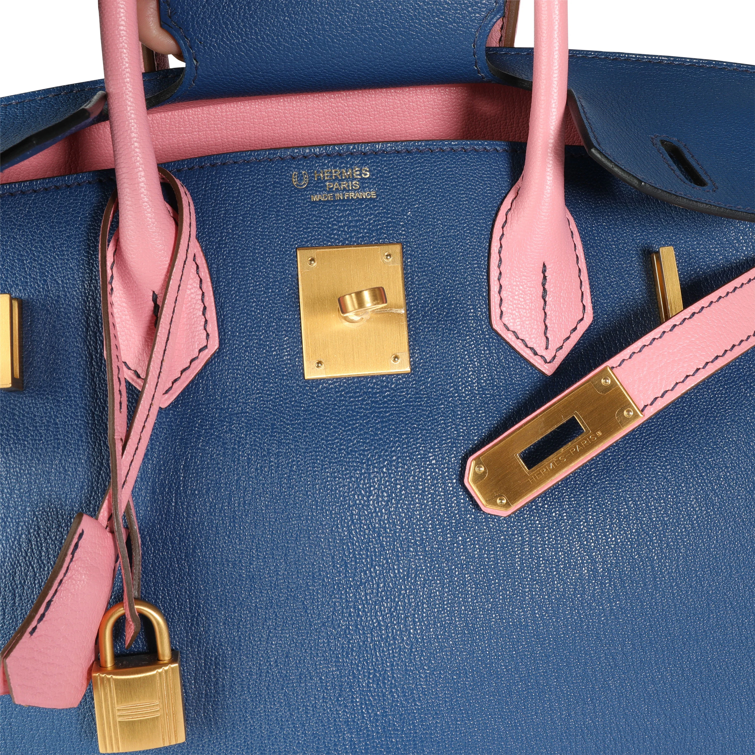 HSS Bleu Saphir Rose Confetti Chevre Birkin 30 BGHW - Image 8