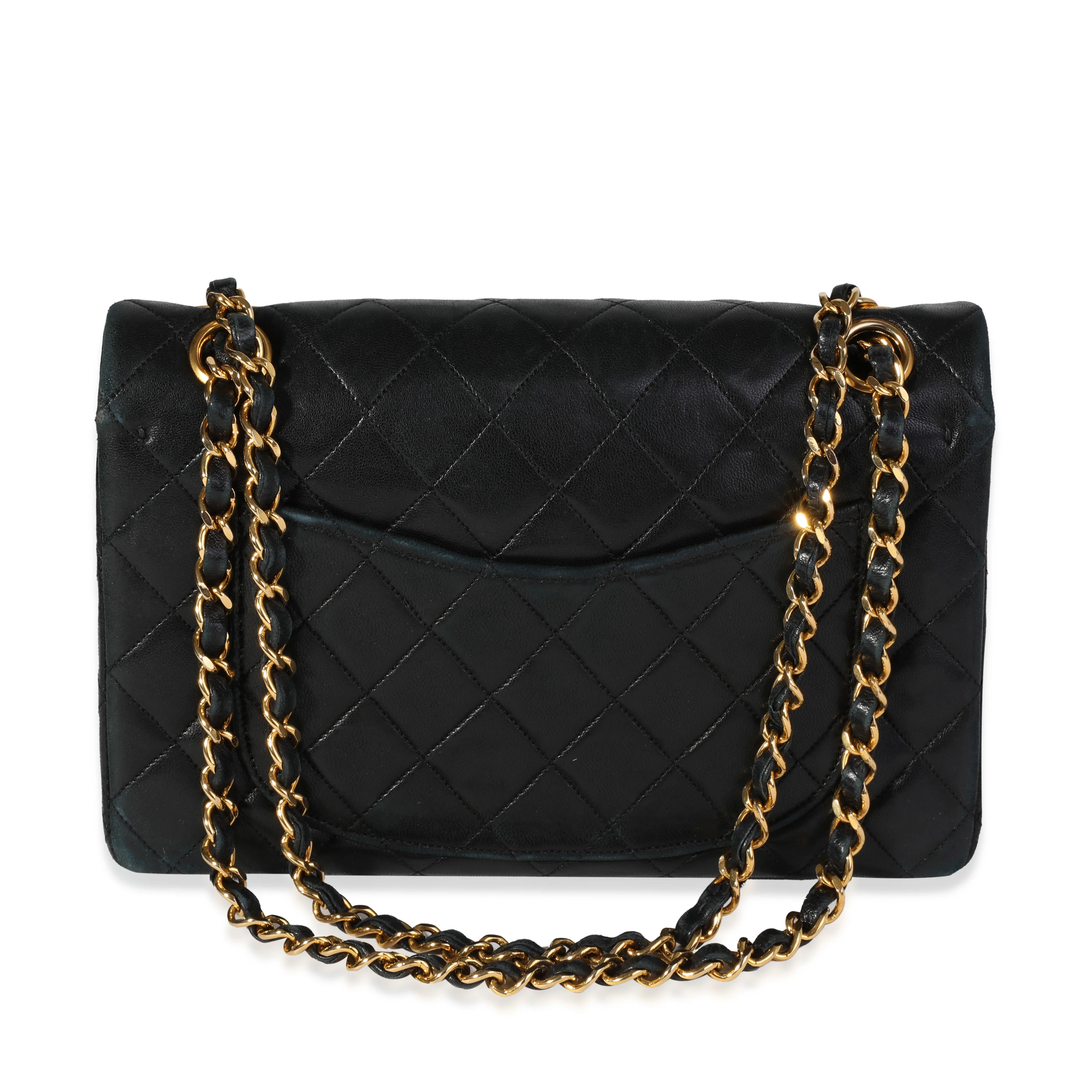 Chanel Vintage Black Quilted Lambskin Small Classic Double Flap Bag - Image 3