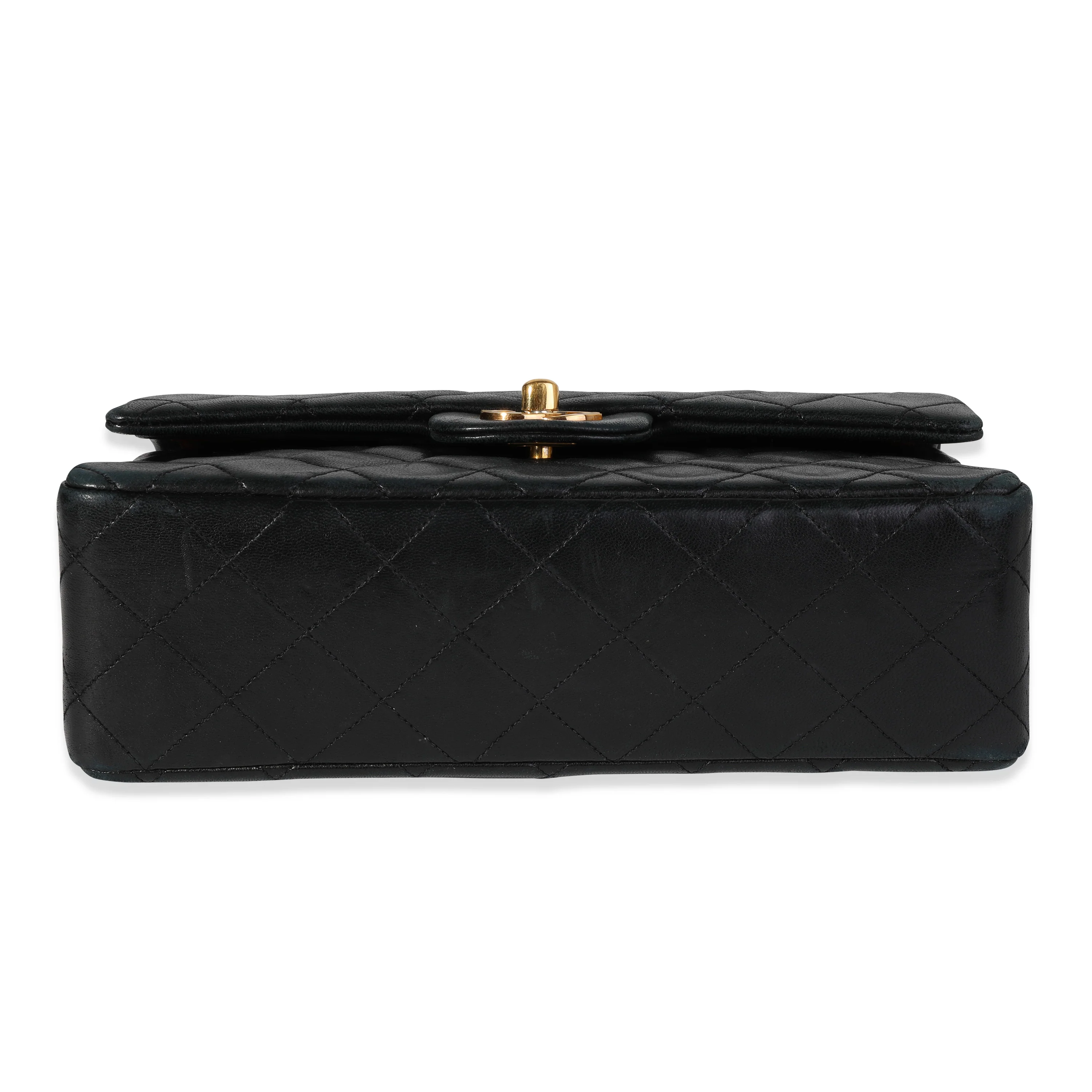Chanel Vintage Black Quilted Lambskin Small Classic Double Flap Bag - Image 5