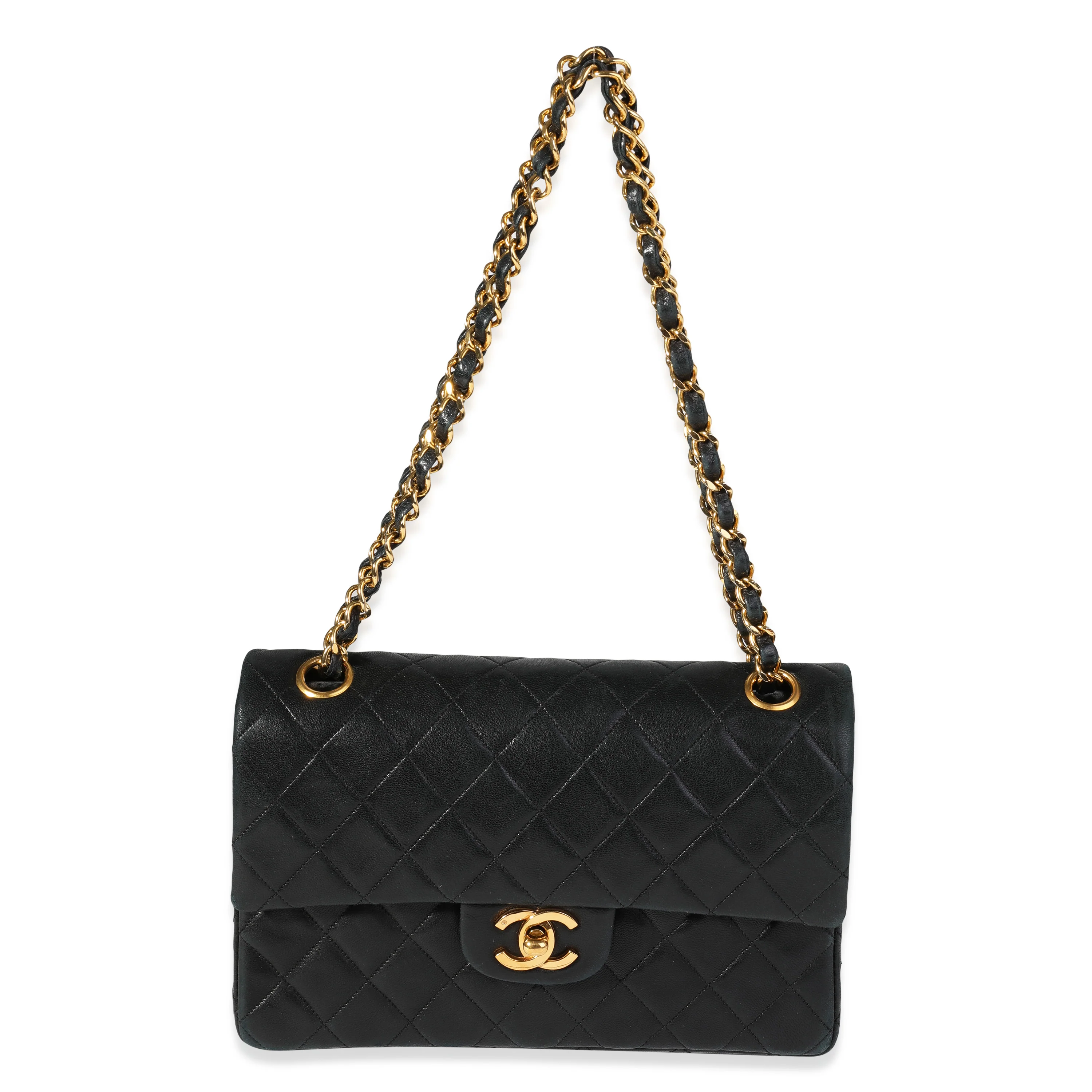 Chanel Vintage Black Quilted Lambskin Small Classic Double Flap Bag - Image 7