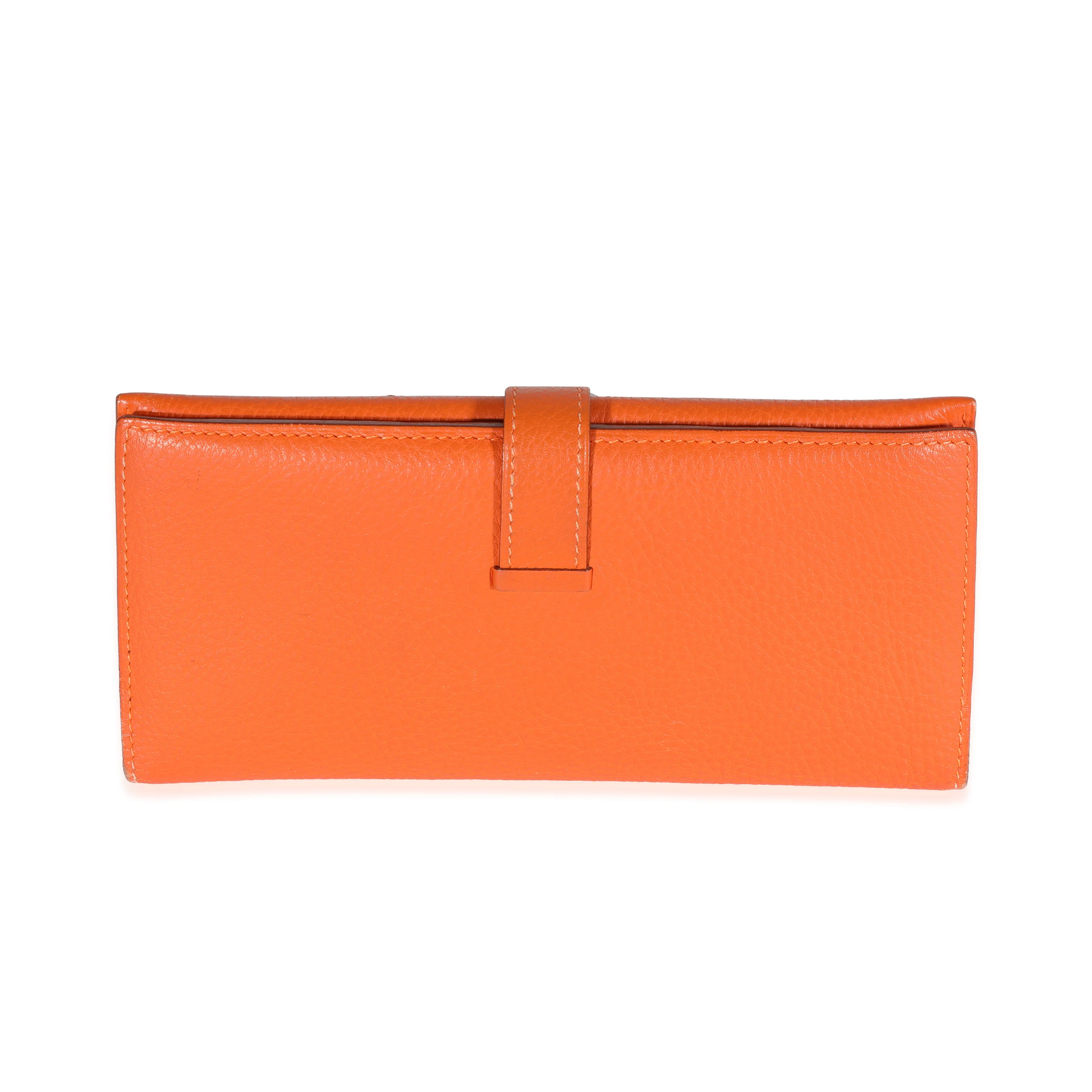 Hermès Orange Togo Bearn Wallet GHW - Image 3