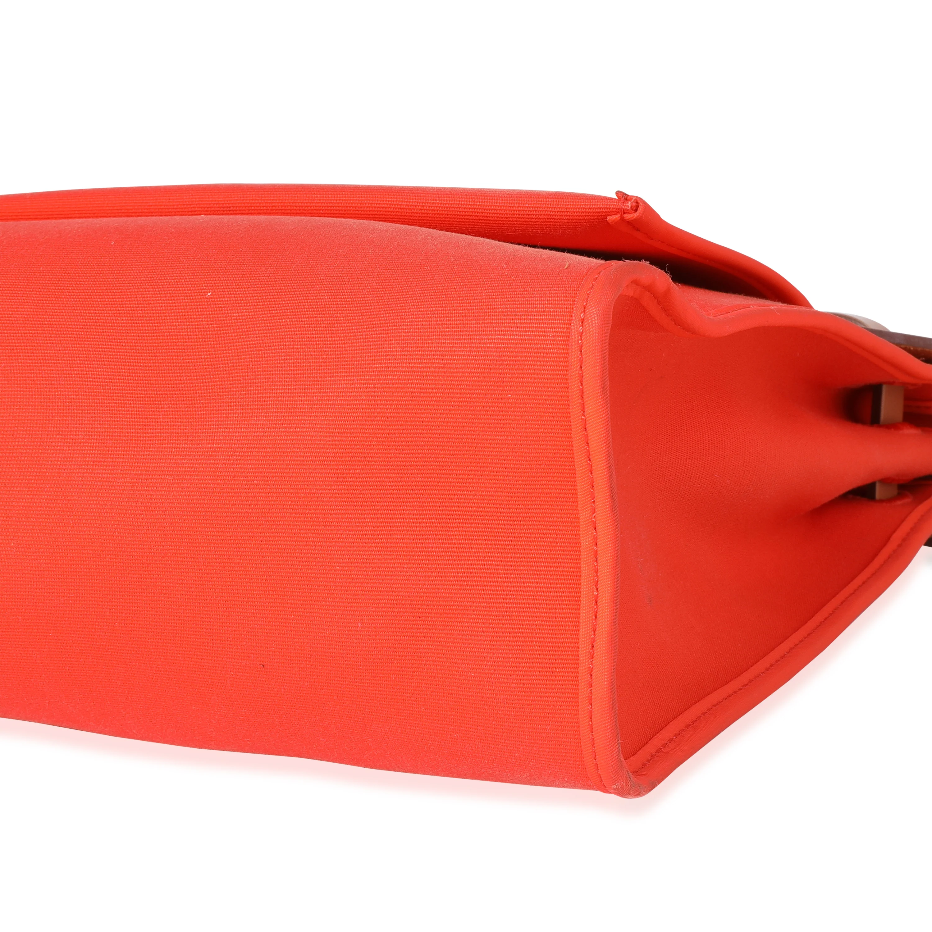 Hermès Orange Toile & Natural Vache Hunter Herbag Zip 31 PHW - Image 6