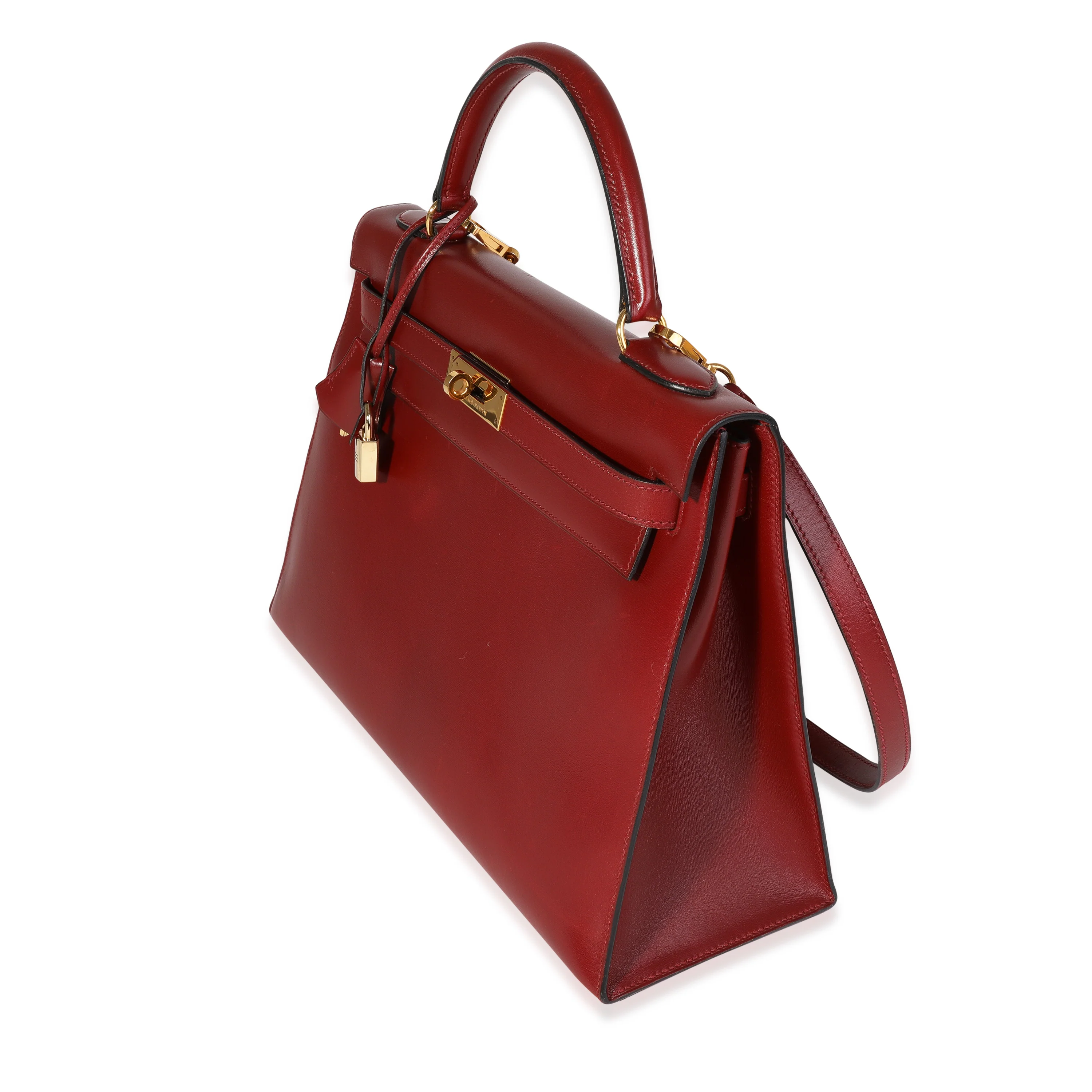 Hermès Vintage Rouge H Box Calf Sellier Kelly 32 GHW - Image 2