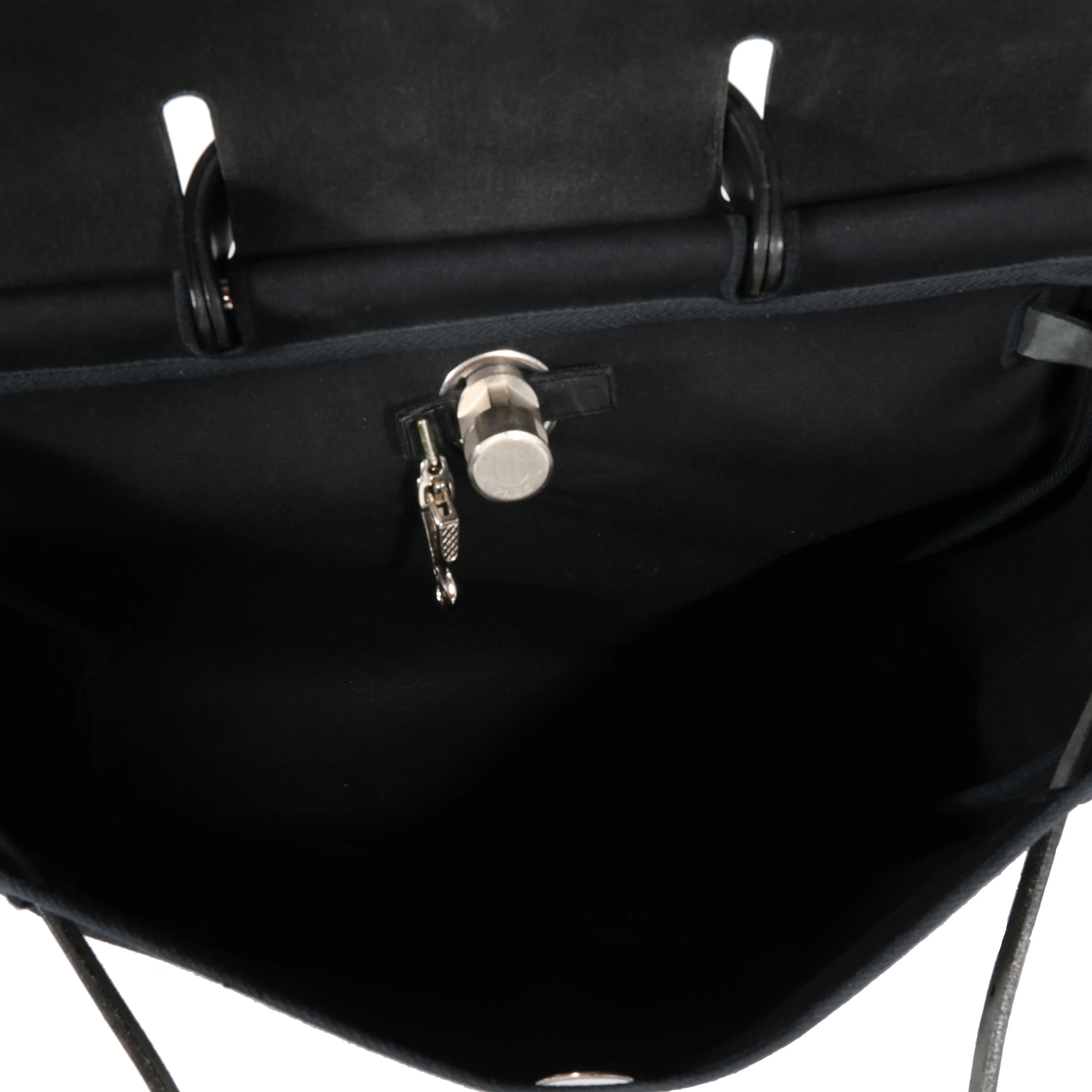 Hermès Black Toile & Vache Hunter 2-In-1 Herbag PHW - Image 8