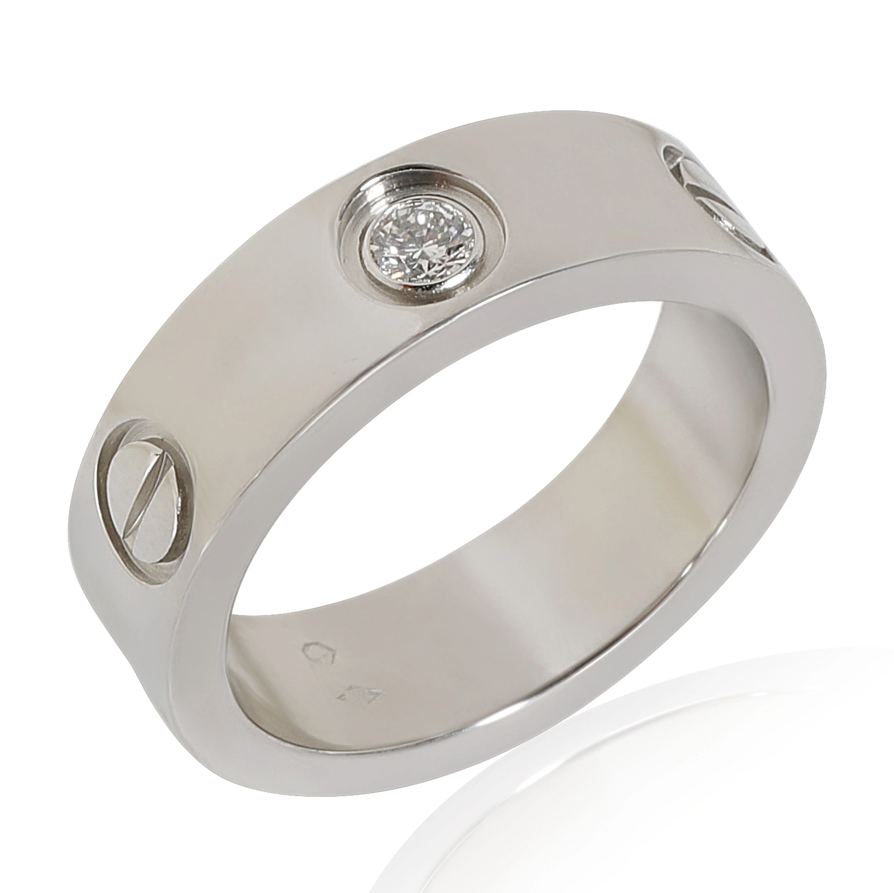 Love Ring, 1 Diamond (Platinum) - Image 4