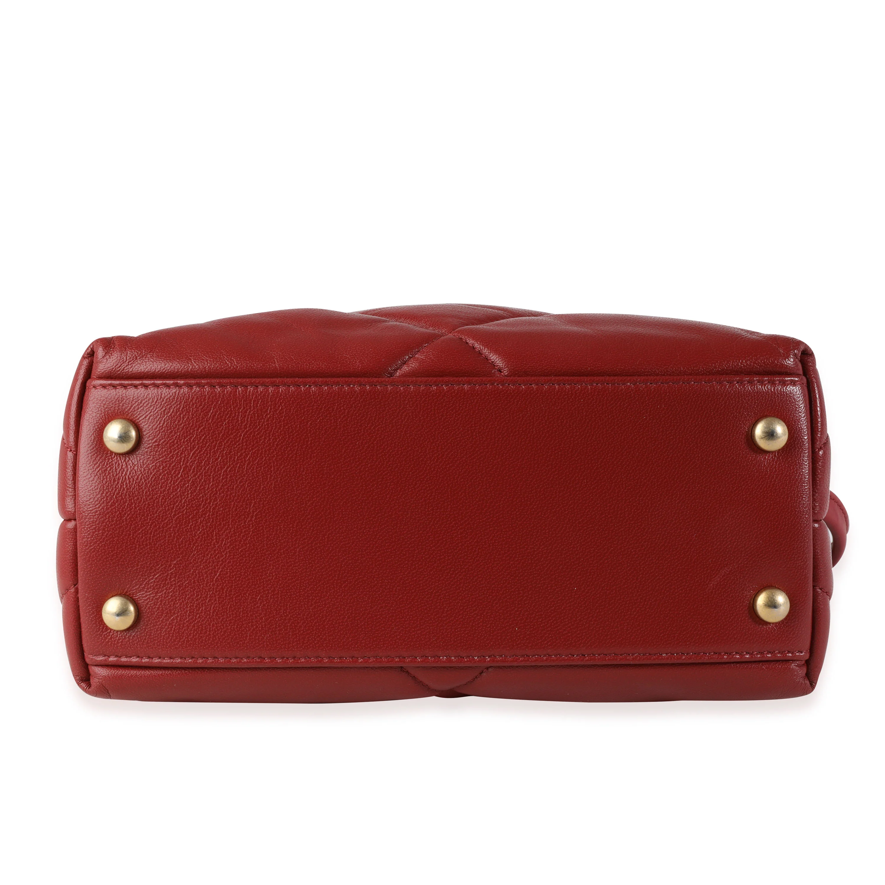 Chanel Red Quilted Lambskin Bowling Crossbody Bag - Image 5