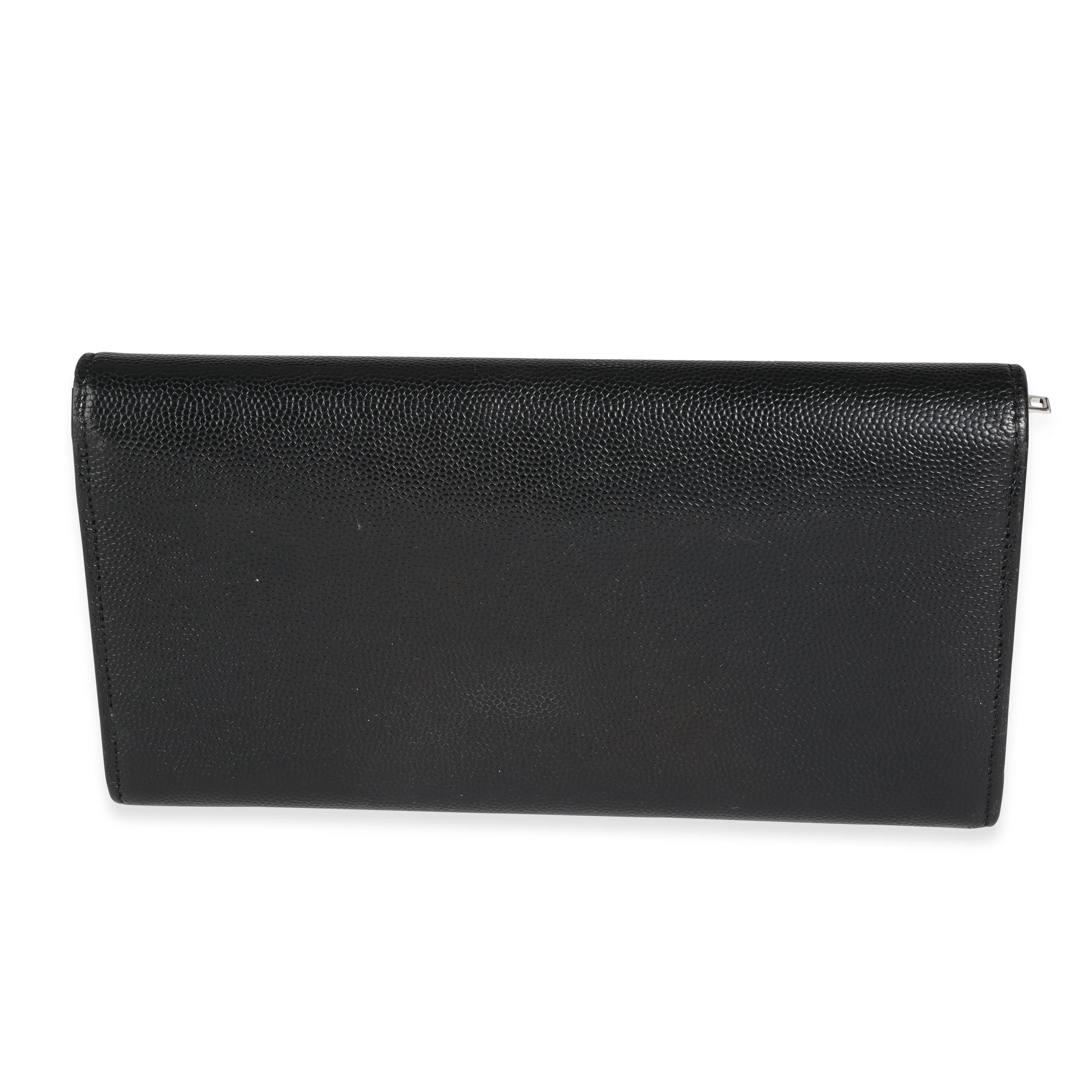Black Grain De Poudre Leather Studded Classic Marquage Flap Wallet - Image 3